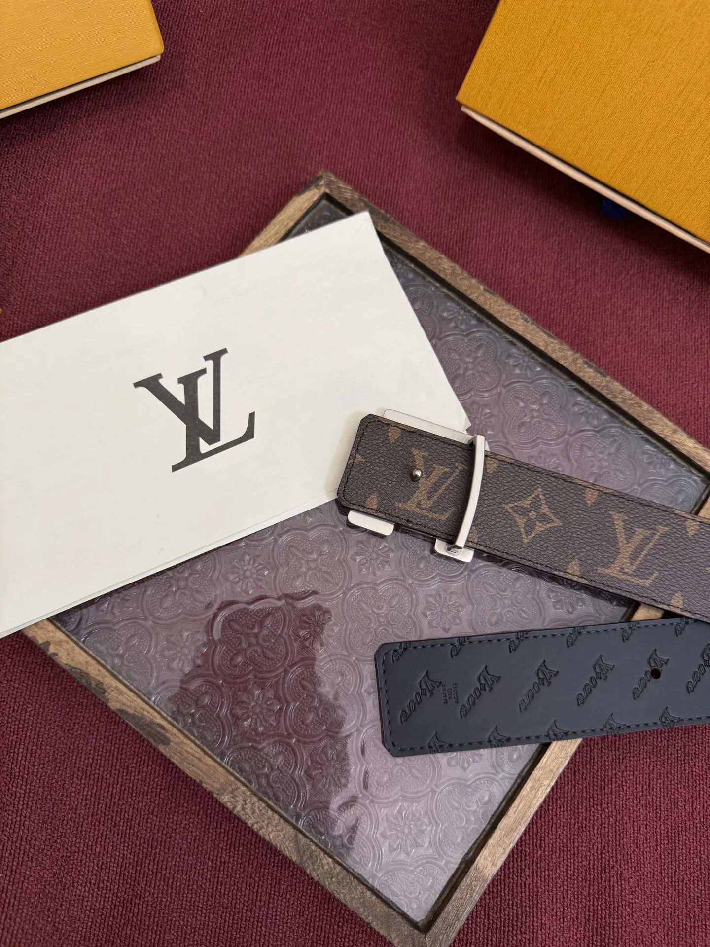 Louis Vuitton 40mm width double-sided original custom imported fabric men s belt - Detail view 5