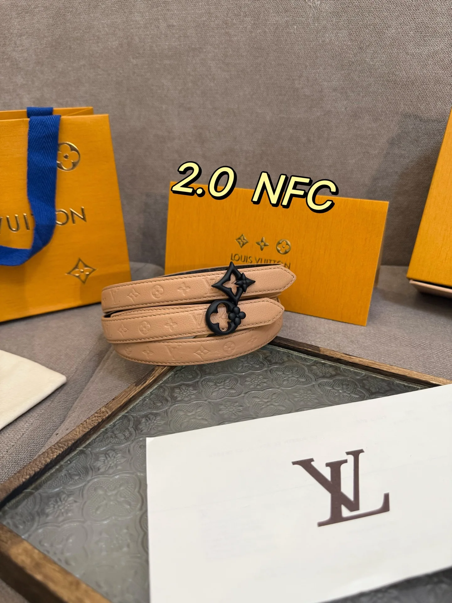 LVFlowergram 20mm Monogram Empreinte小牛皮 女士皮带 - 细节图 1