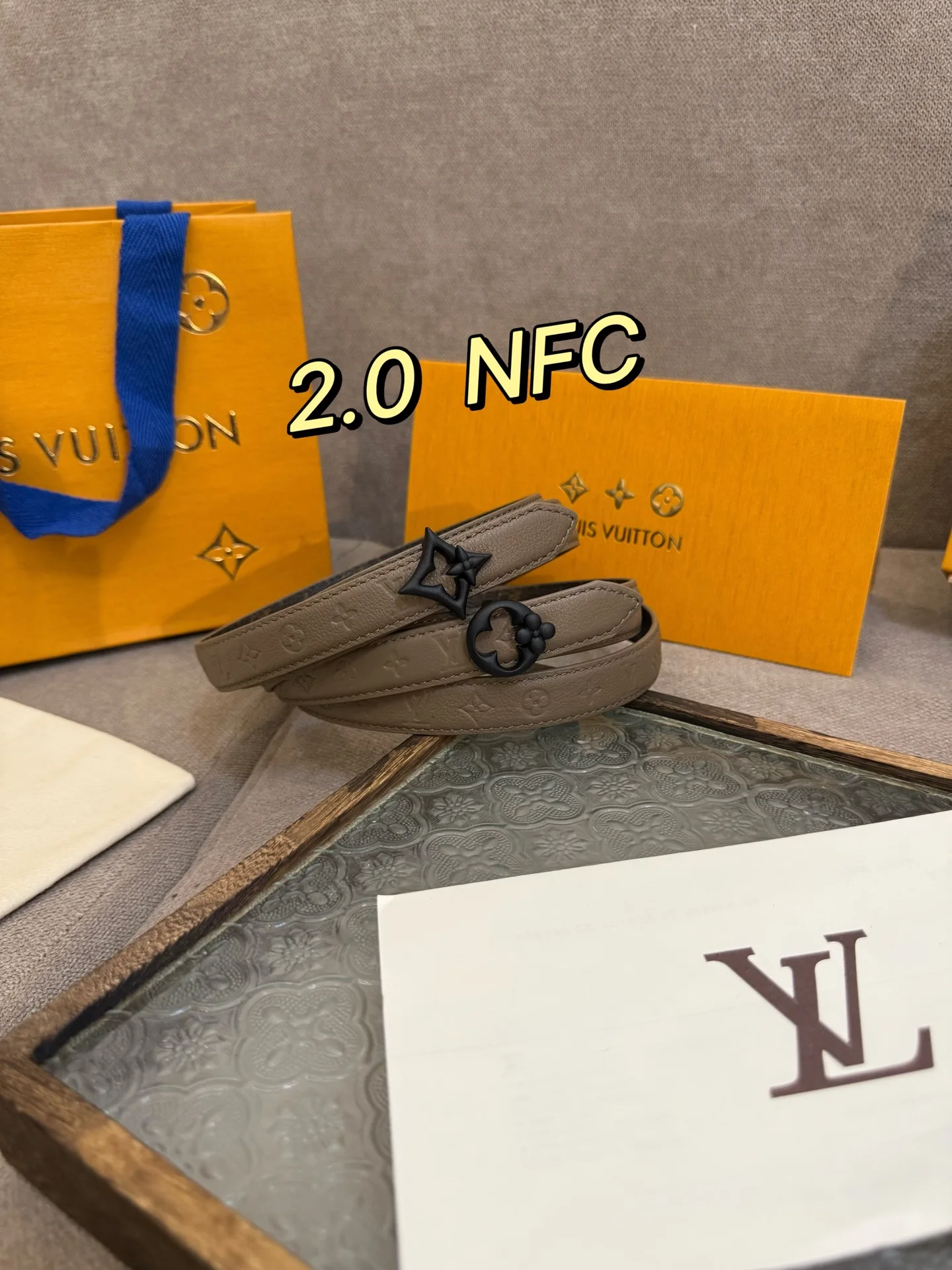LVFlowergram 20mm Monogram Empreinte小牛皮 女士皮带 - 细节图 1