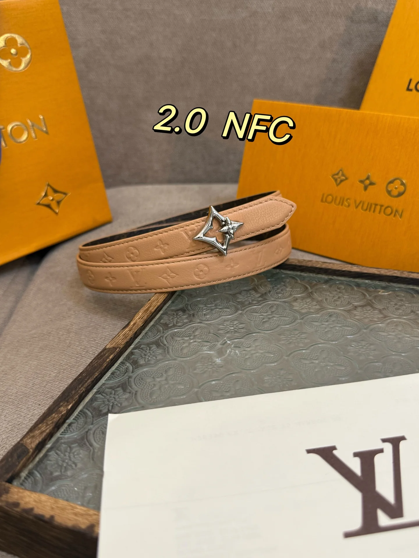 Louis Vuitton Flowergram 20mm Monogram Empreinte Calf Leather Belt - Detail view 2