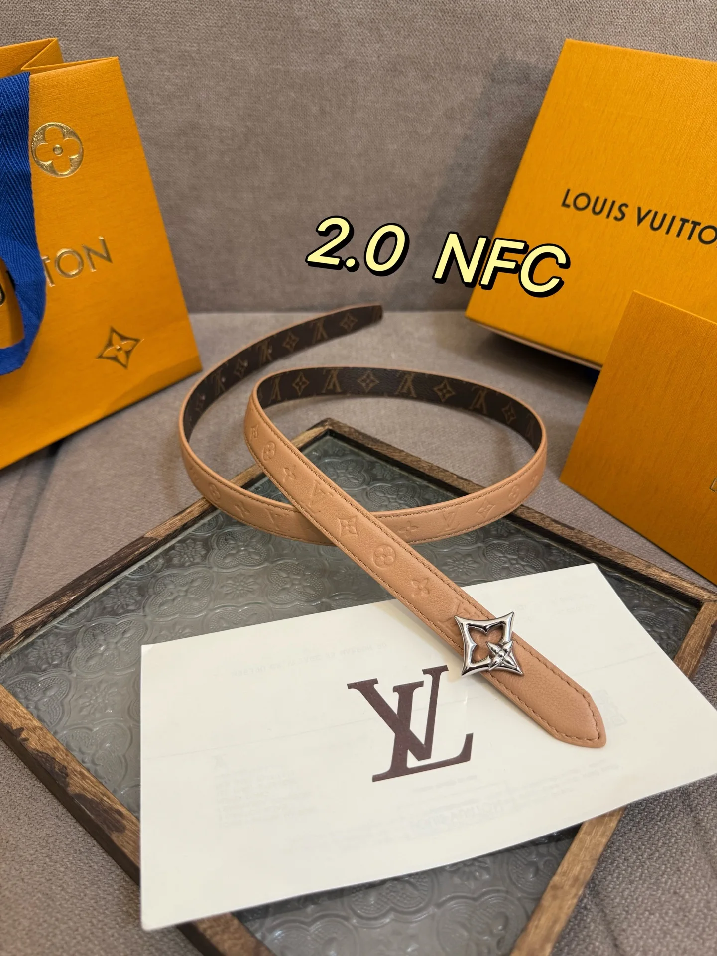 Louis Vuitton Flowergram 20mm Monogram Empreinte Calf Leather Belt - Detail view 3