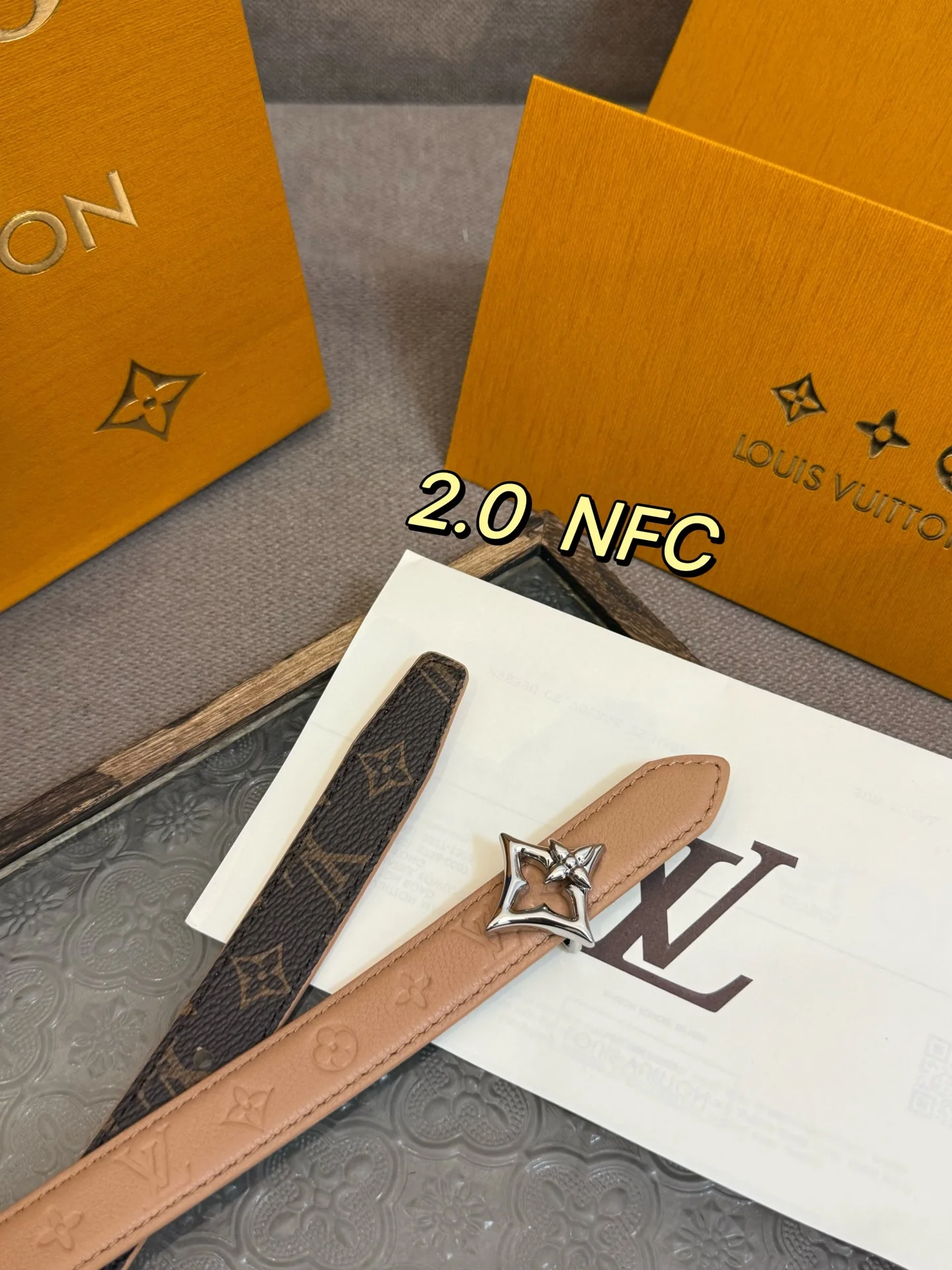 Louis Vuitton Flowergram 20mm Monogram Empreinte Calf Leather Belt - Detail view 5