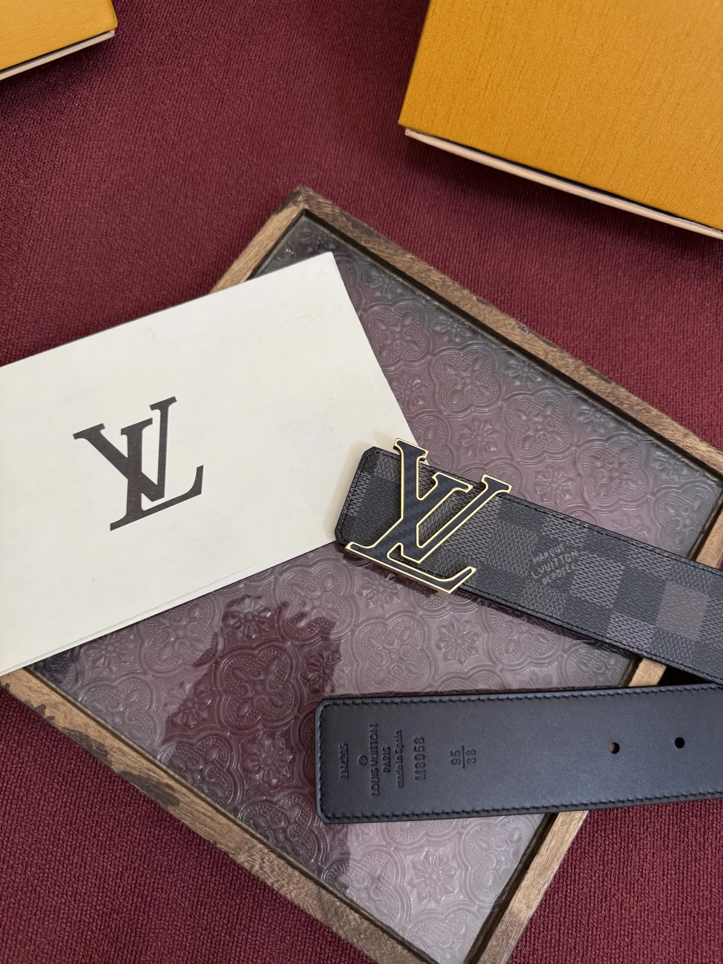 Louis Vuitton 40mm width, double-sided original factory customized imported fabric men s belt - Detail view 4