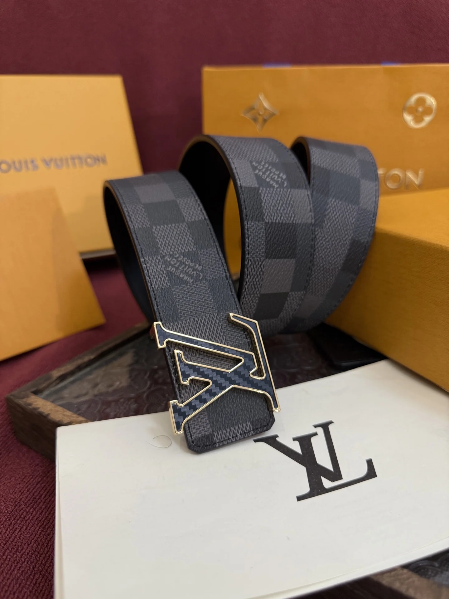 Louis Vuitton 40mm width, double-sided original factory customized imported fabric men s belt - Detail view 6