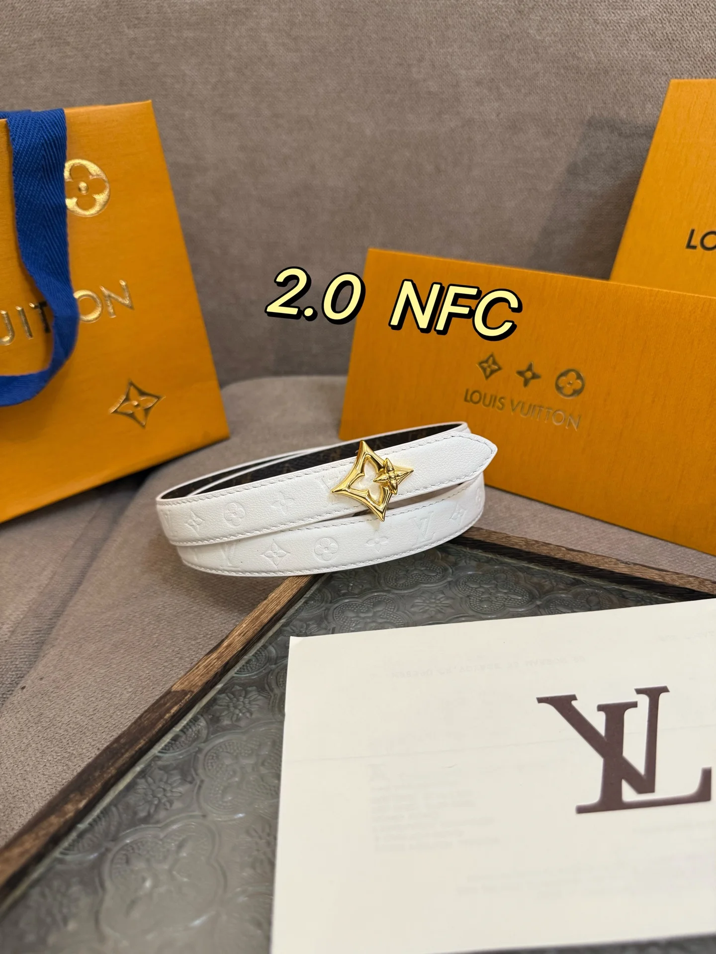 LVFlowergram 20mm Monogram Empreinte小牛皮 女士皮带 - 细节图 2