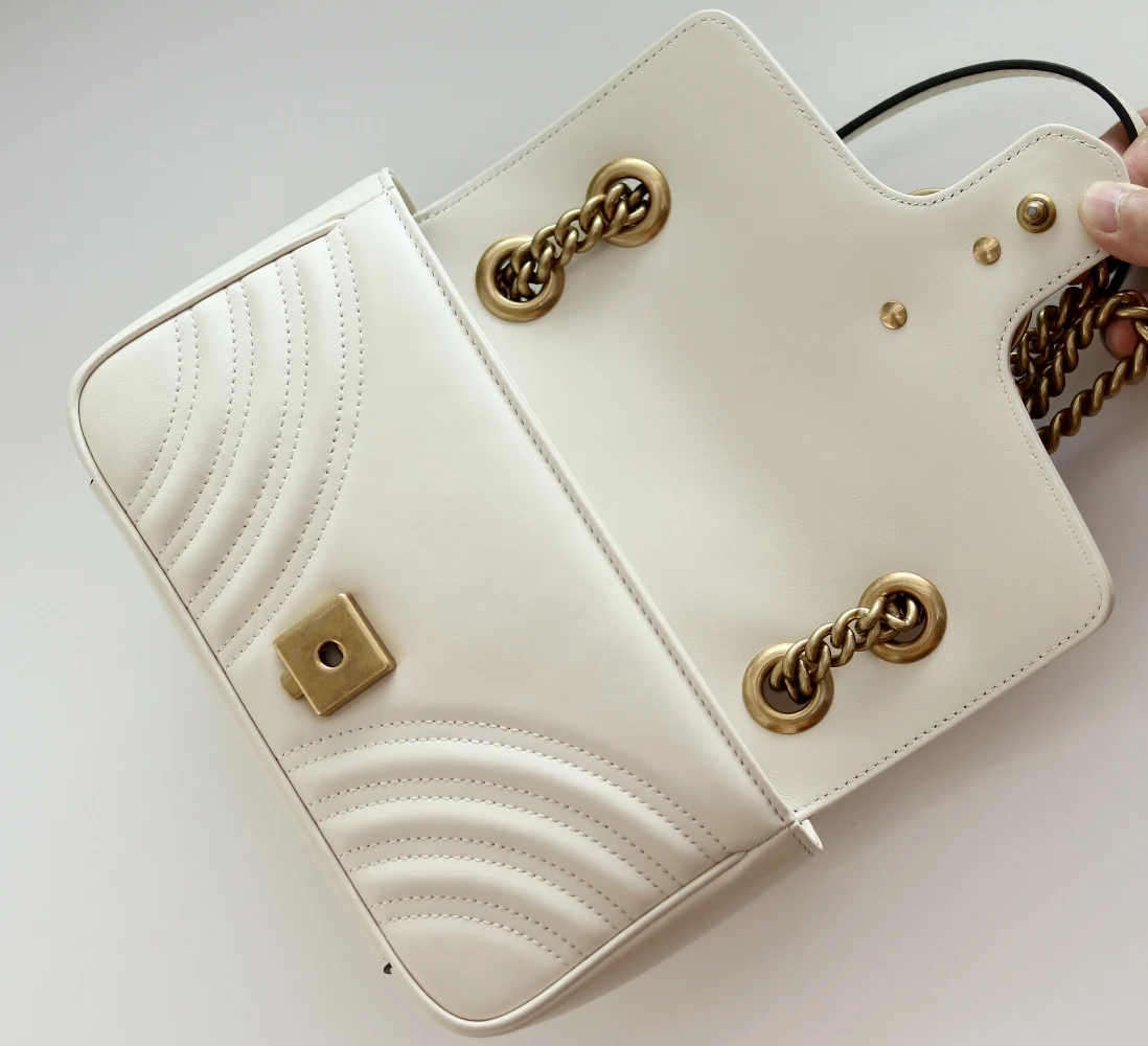 Gucci 446744 GG Marmont Chevron Chain Bag - Detail view 6