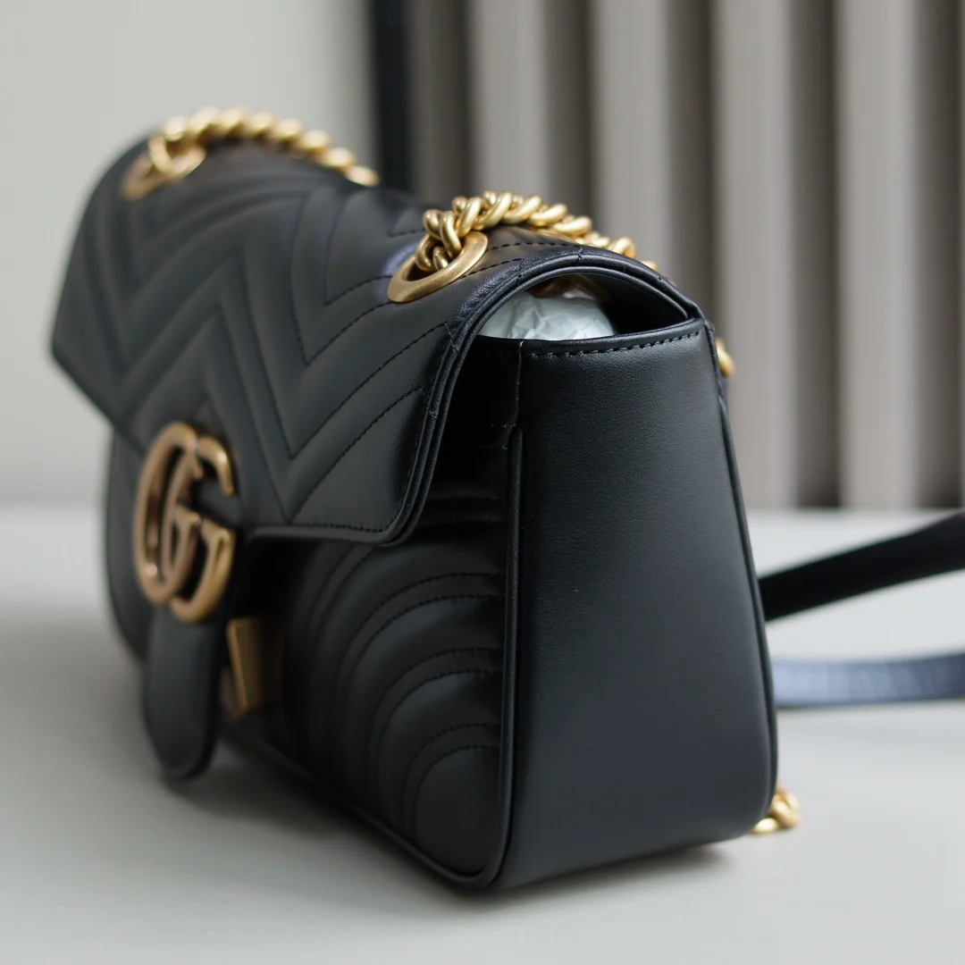Gucci 443497 GG Marmont chevron chain bag - Detail view 3