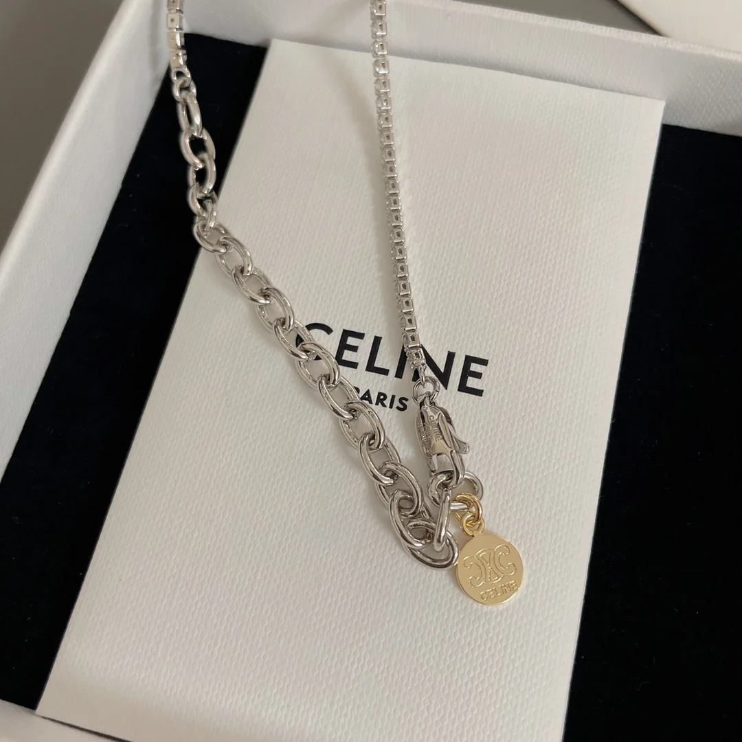 赛琳满钻金银凯旋门项链 - 细节图 8