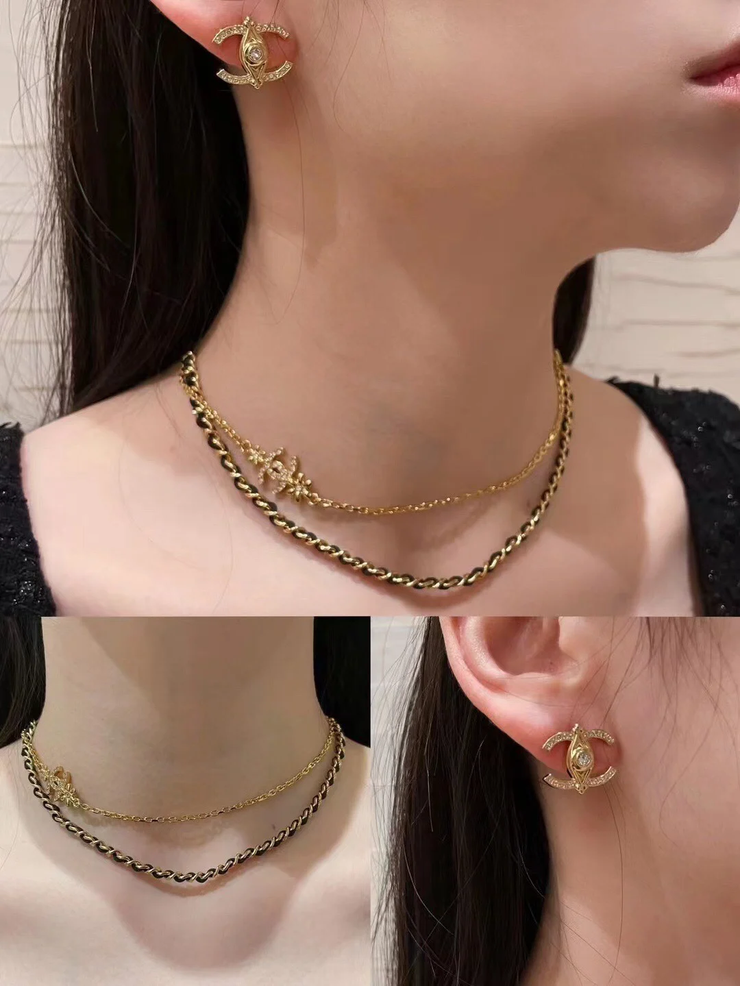 香奈儿双层小金花穿皮项圈 - 细节图 9