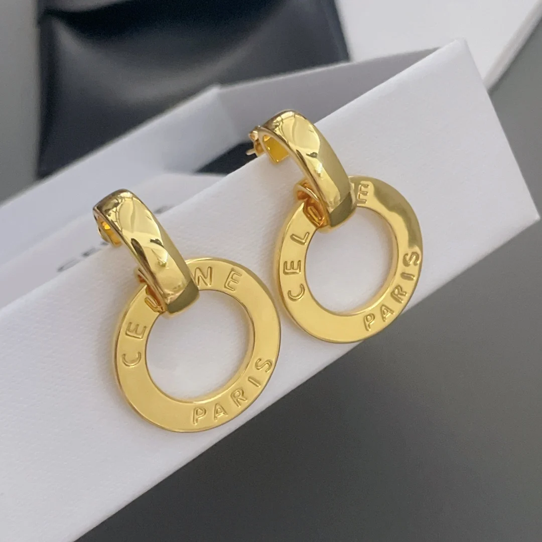 Celine Openwork gold hoop earrings - Detail view 3