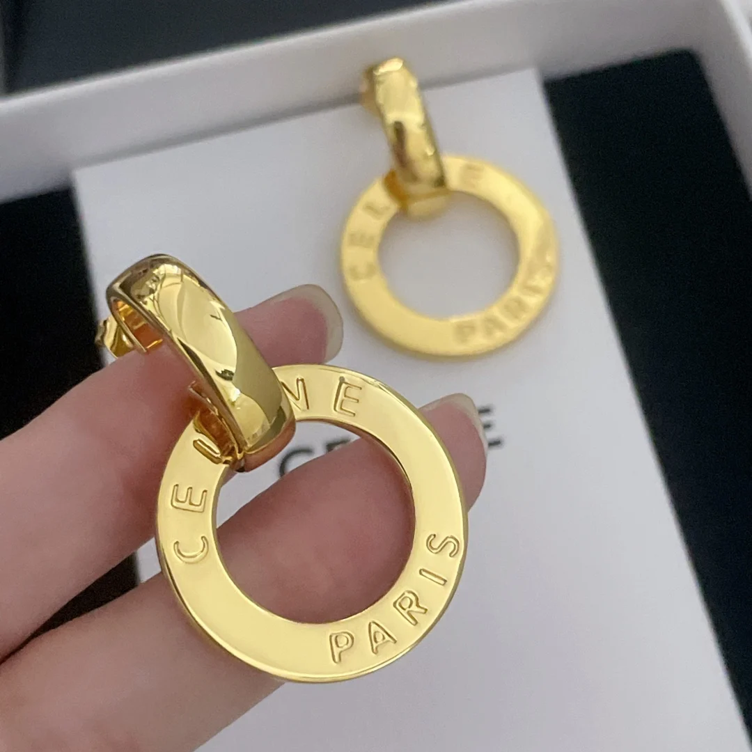 Celine Openwork gold hoop earrings - Detail view 7