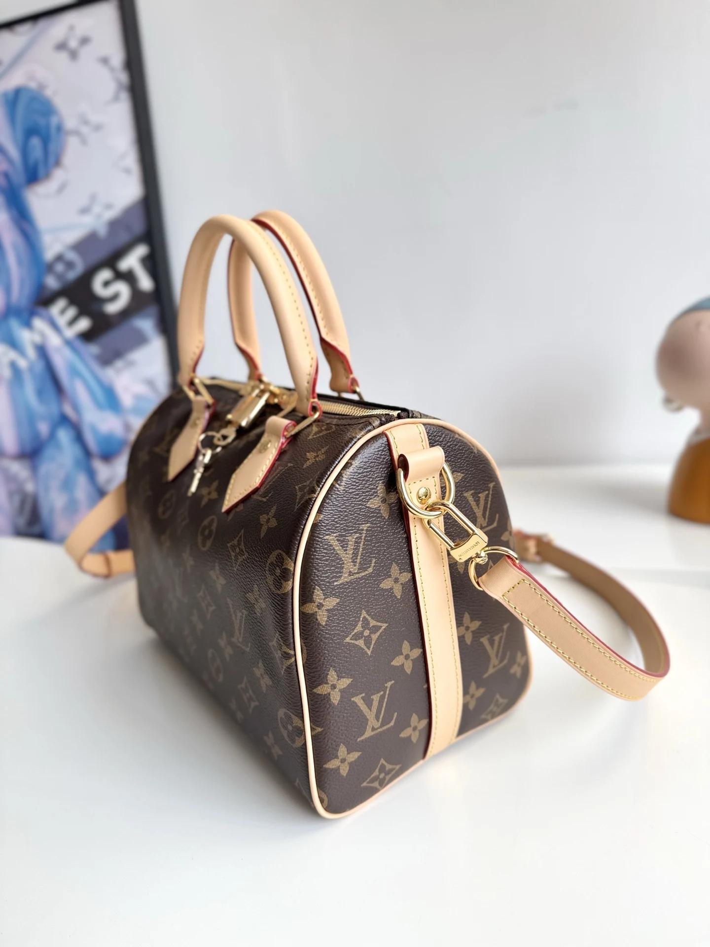 LV海外原单M46977 Speedy 25 手提斜挎包 - 细节图 2