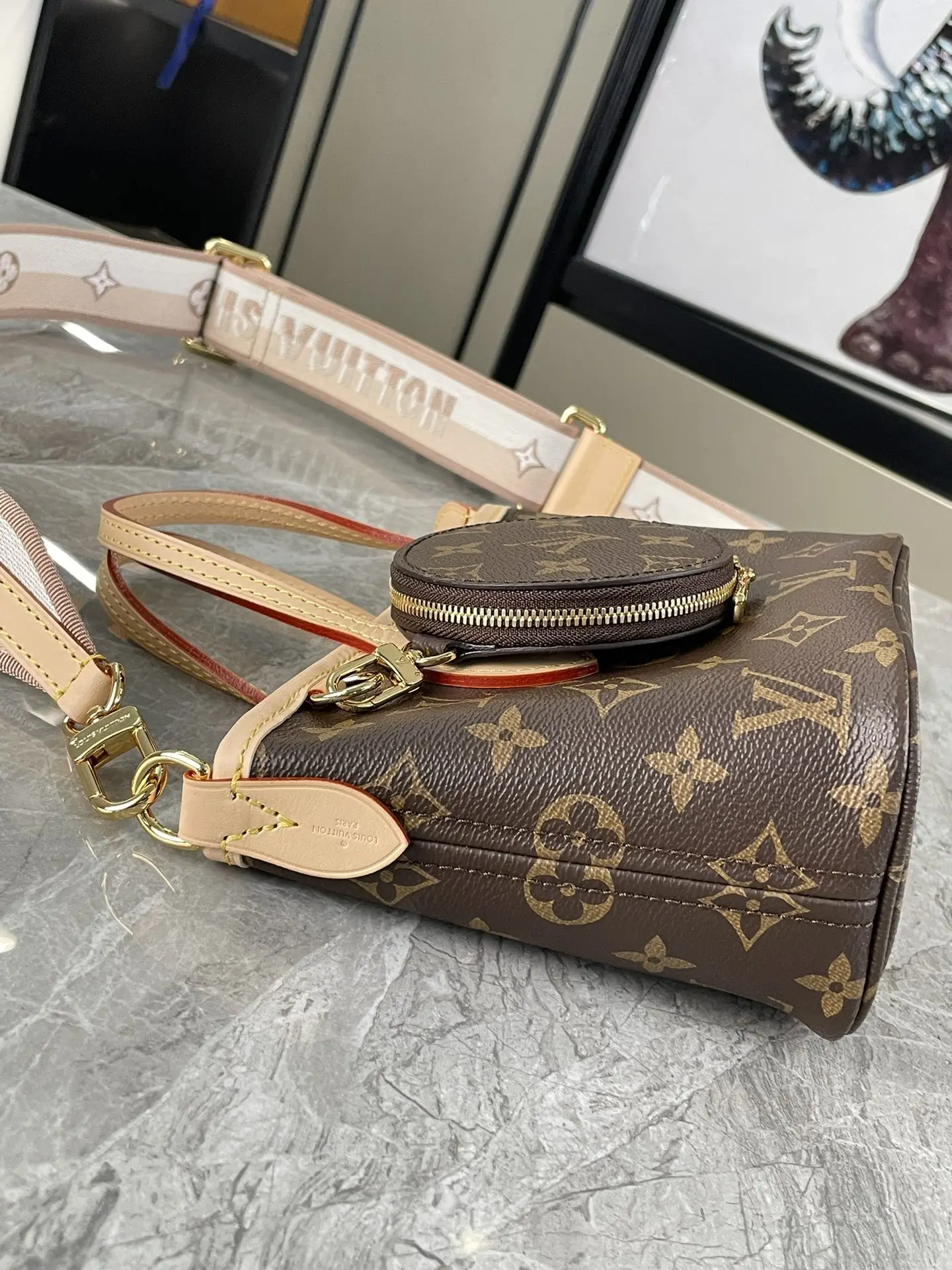 LV海外原单M46705 Neverfull 迷你 手提斜挎包 - 细节图 3