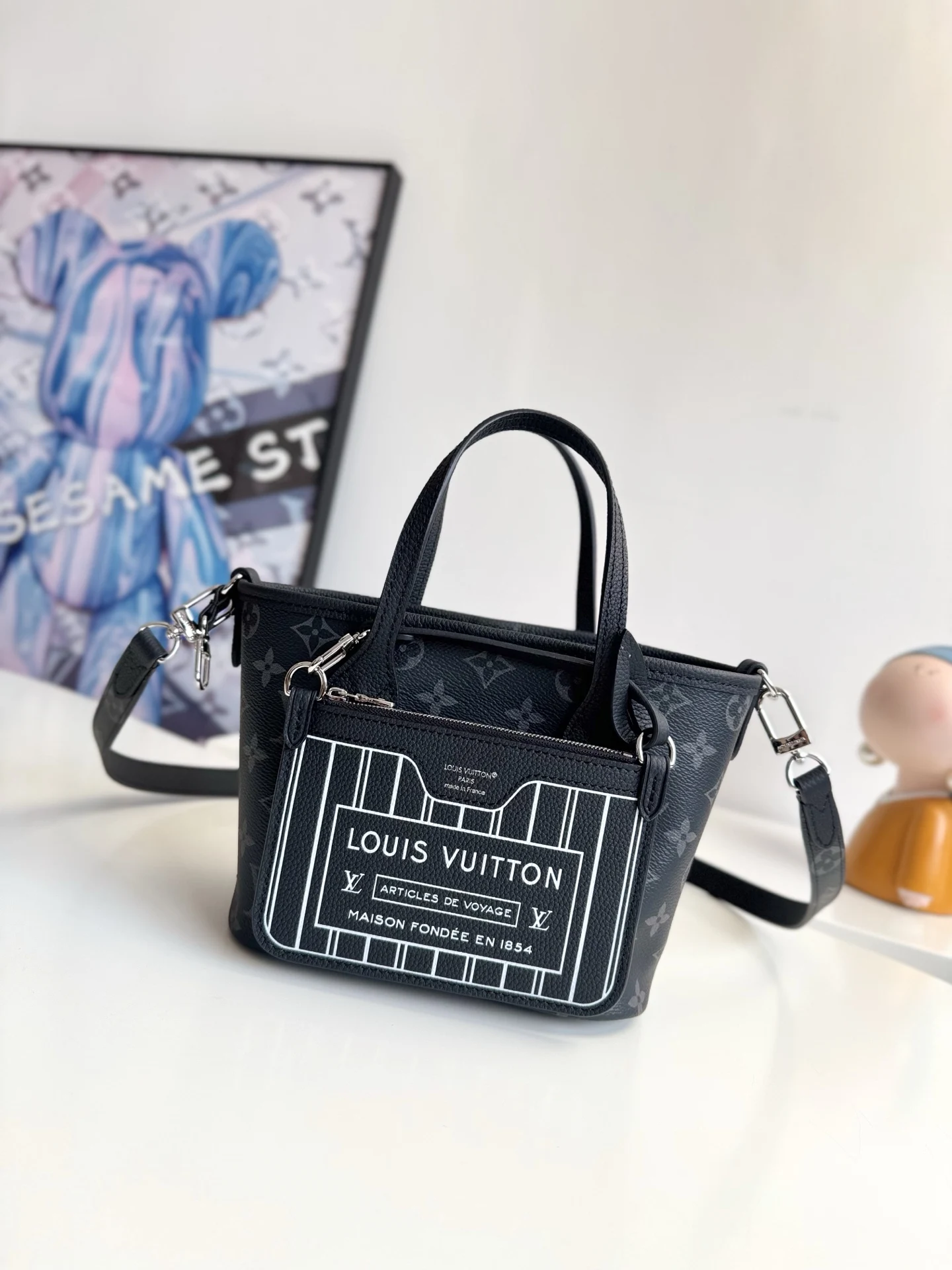 LV海外原单M15210 Neverfull Bandouliere Inside Out BB 手提斜挎包 - 细节图 1
