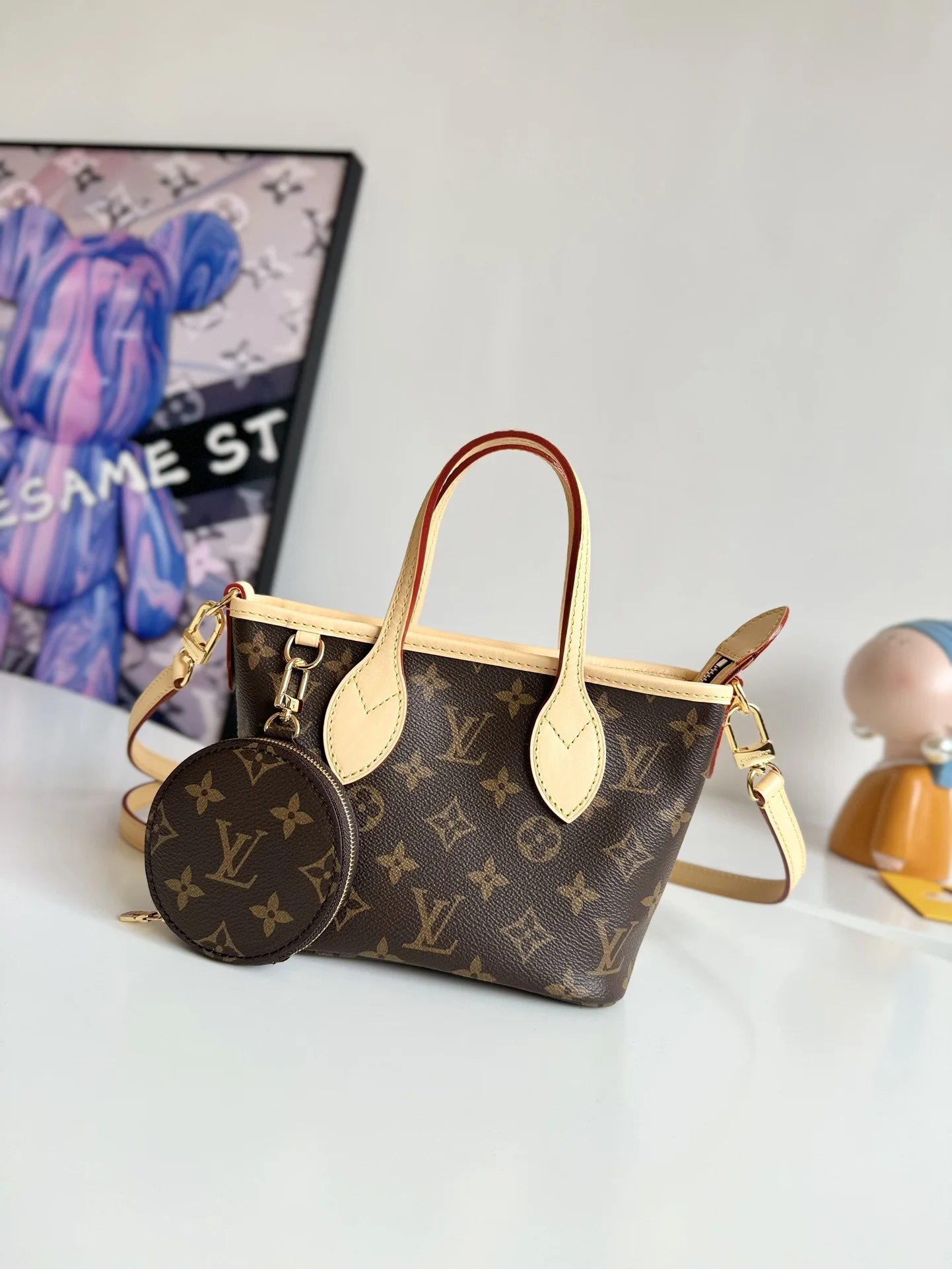 LV海外原单M46705 Neverfull 迷你 手提斜挎包 - 细节图 1