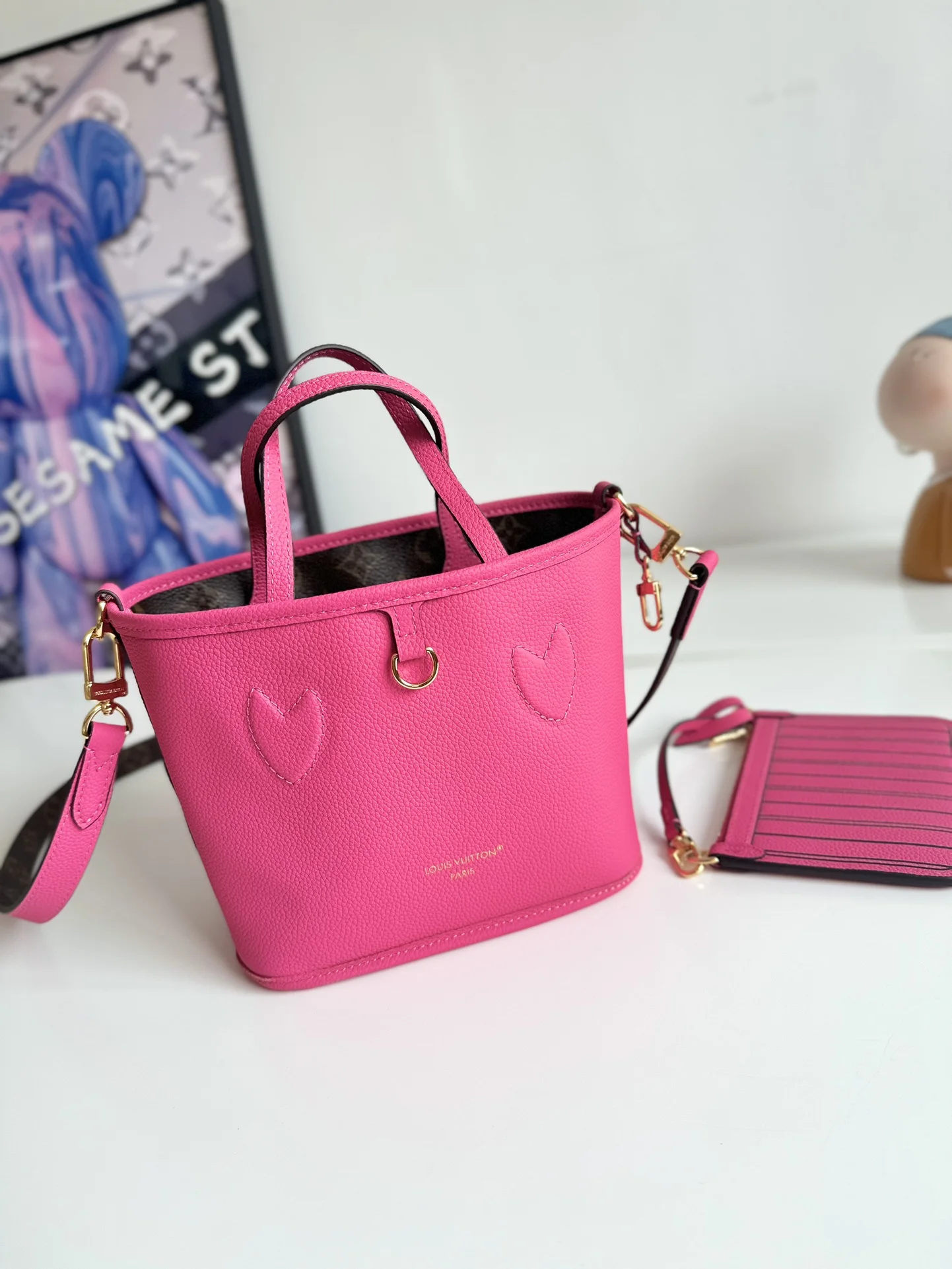LV海外原单M12106 Neverfull Bandouliere Inside Out BB 手袋 手提斜挎包 - 细节图 4