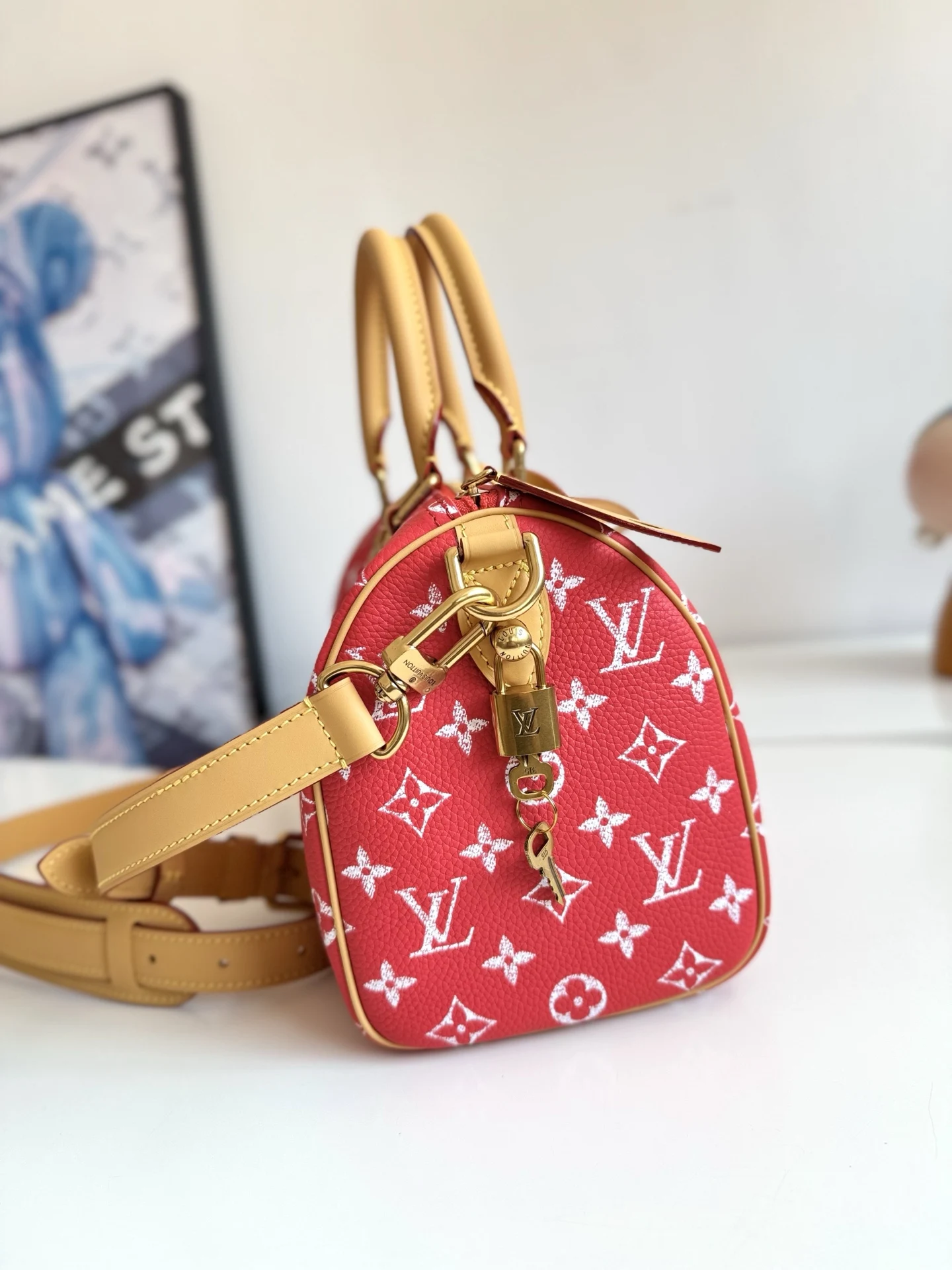 LV海外原单M24425 Speedy P9 Bandouliere25Monogram 手提斜挎包 - 细节图 2