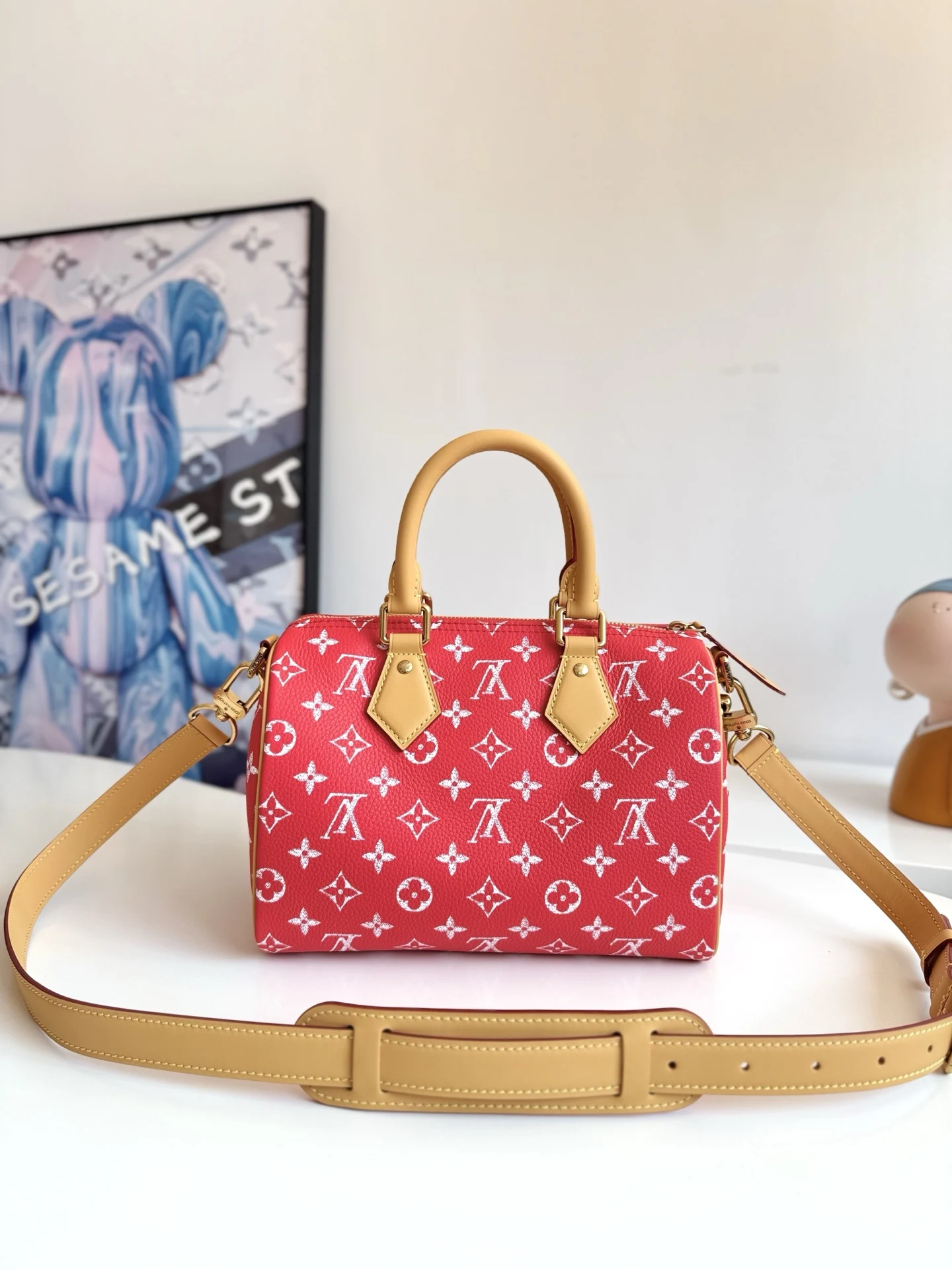 LV海外原单M24425 Speedy P9 Bandouliere25Monogram 手提斜挎包 - 细节图 3
