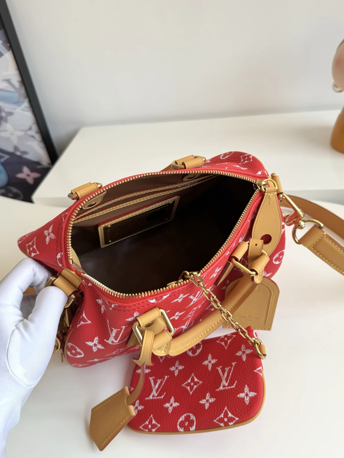 LV海外原单M24425 Speedy P9 Bandouliere25Monogram 手提斜挎包 - 细节图 7
