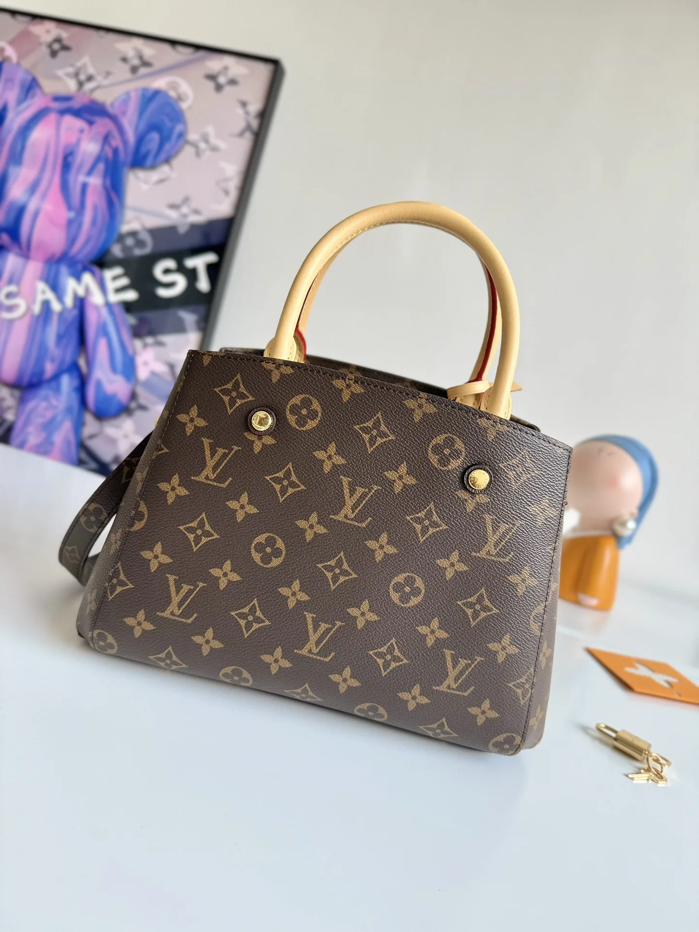 LV海外原单M41055 Montaigne BB 手袋 手提斜挎包 - 细节图 3