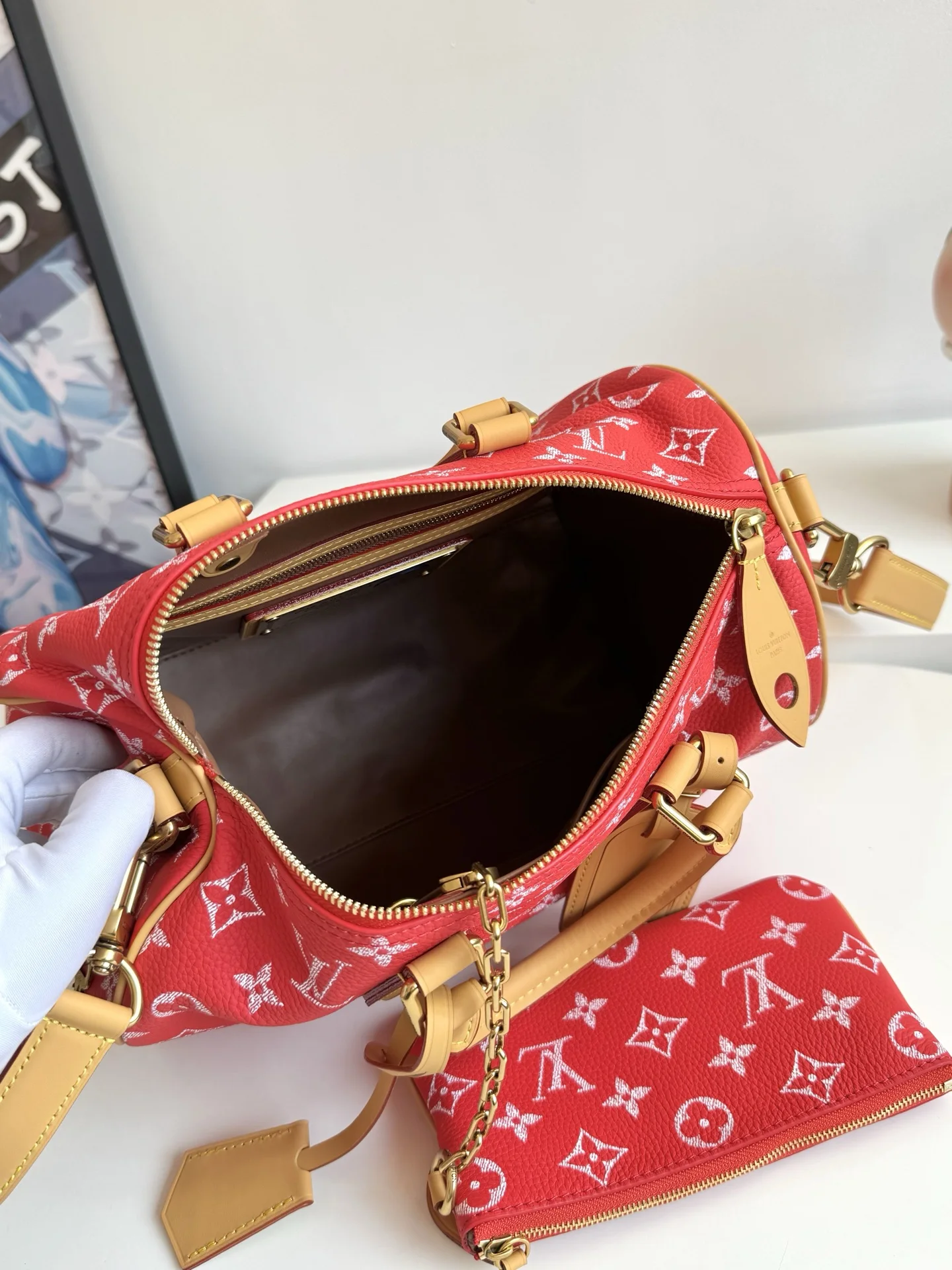 LV海外原单M14067 Speedy P9 Bandouliere 30 手提斜挎包 - 细节图 7