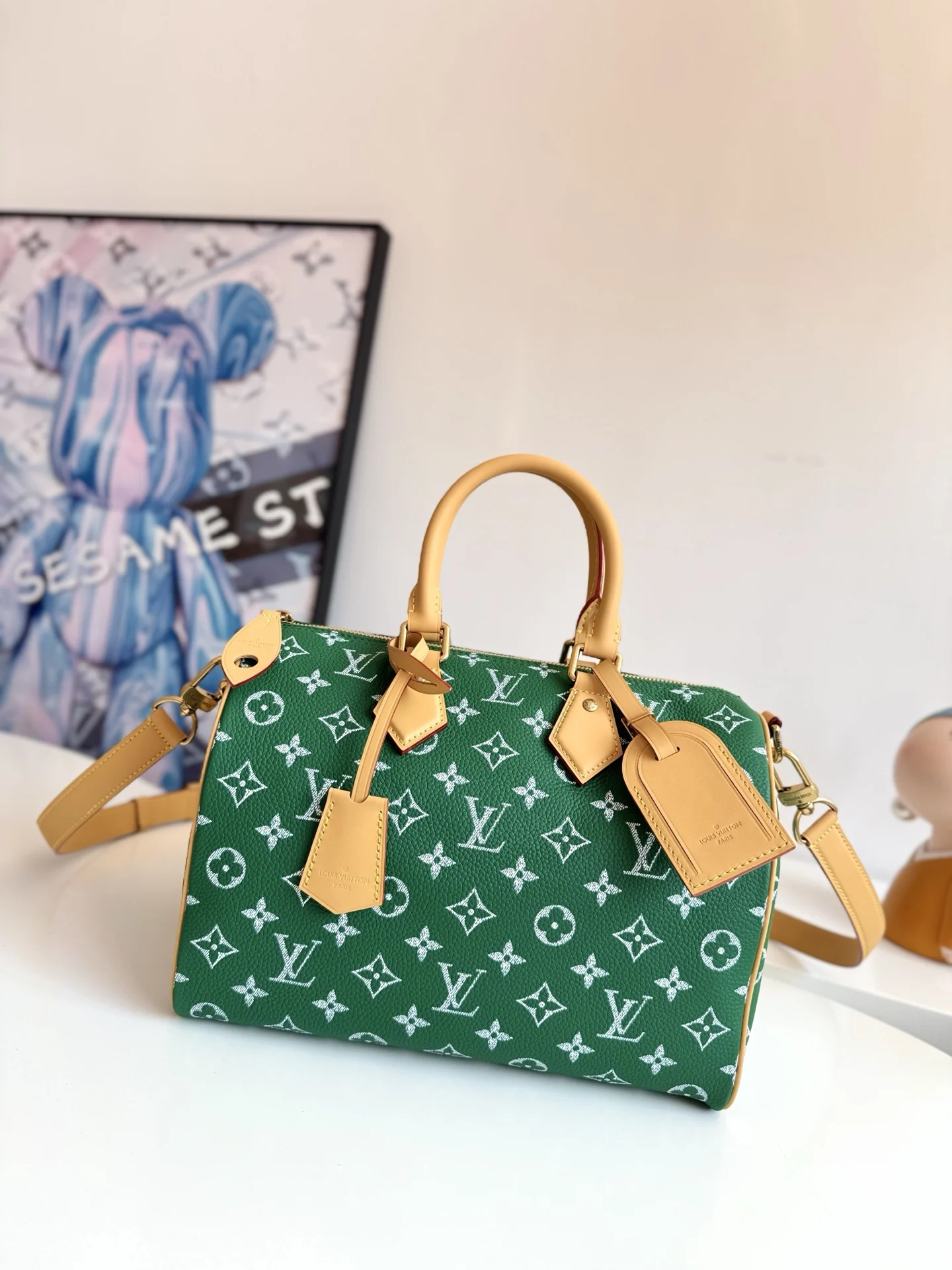 LV海外原单M14077 Speedy P9 Bandouliere 30 手提斜挎包 - 细节图 1