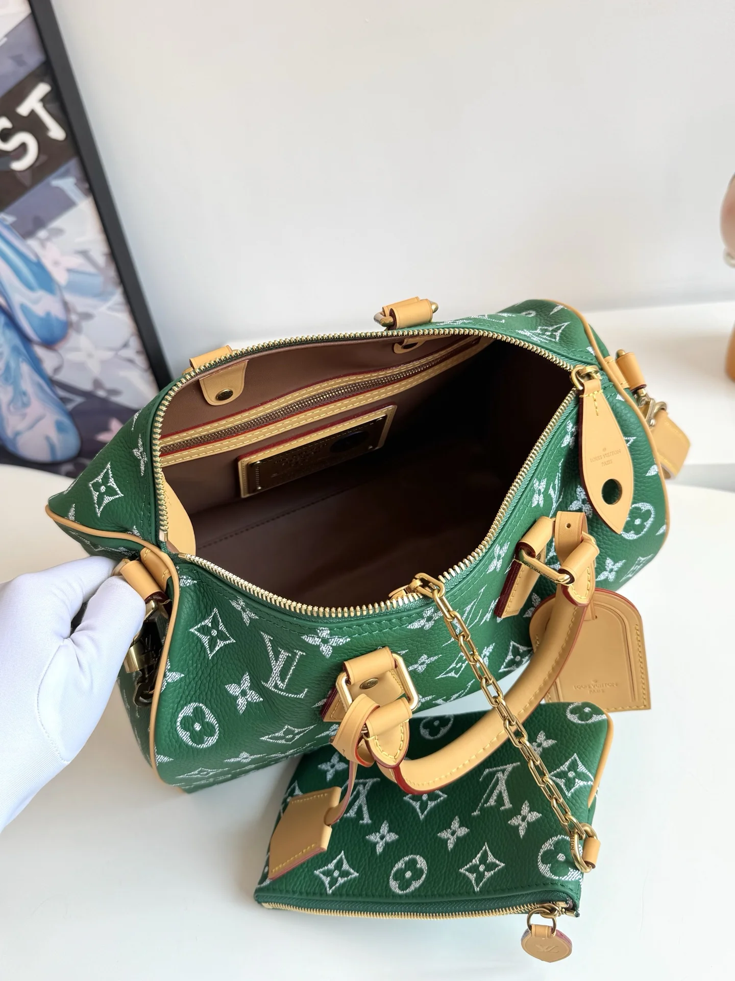 LV海外原单M14077 Speedy P9 Bandouliere 30 手提斜挎包 - 细节图 7