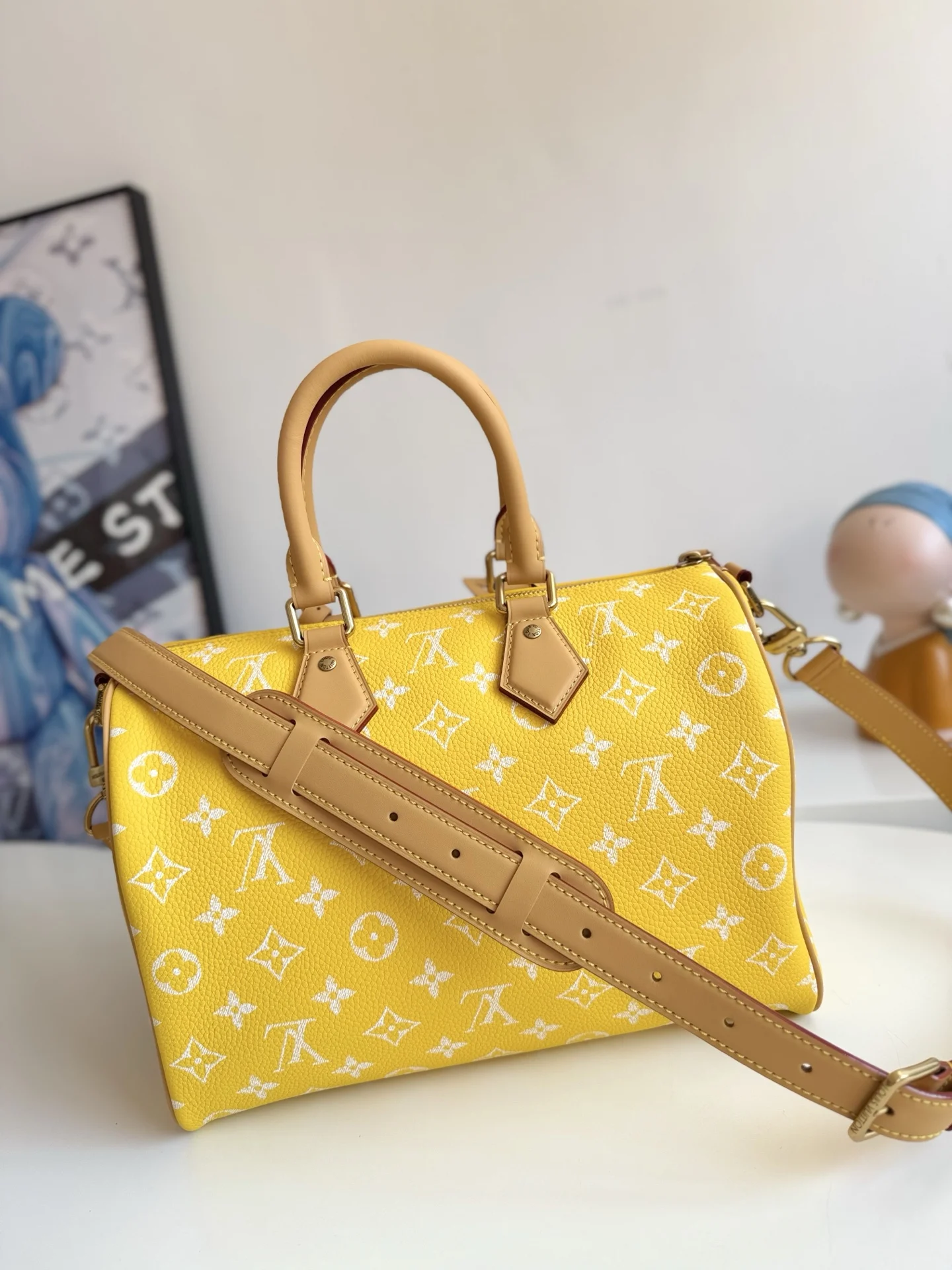 LV海外原单M13915 Speedy P9 Bandouliere 30 手提斜挎包 - 细节图 3