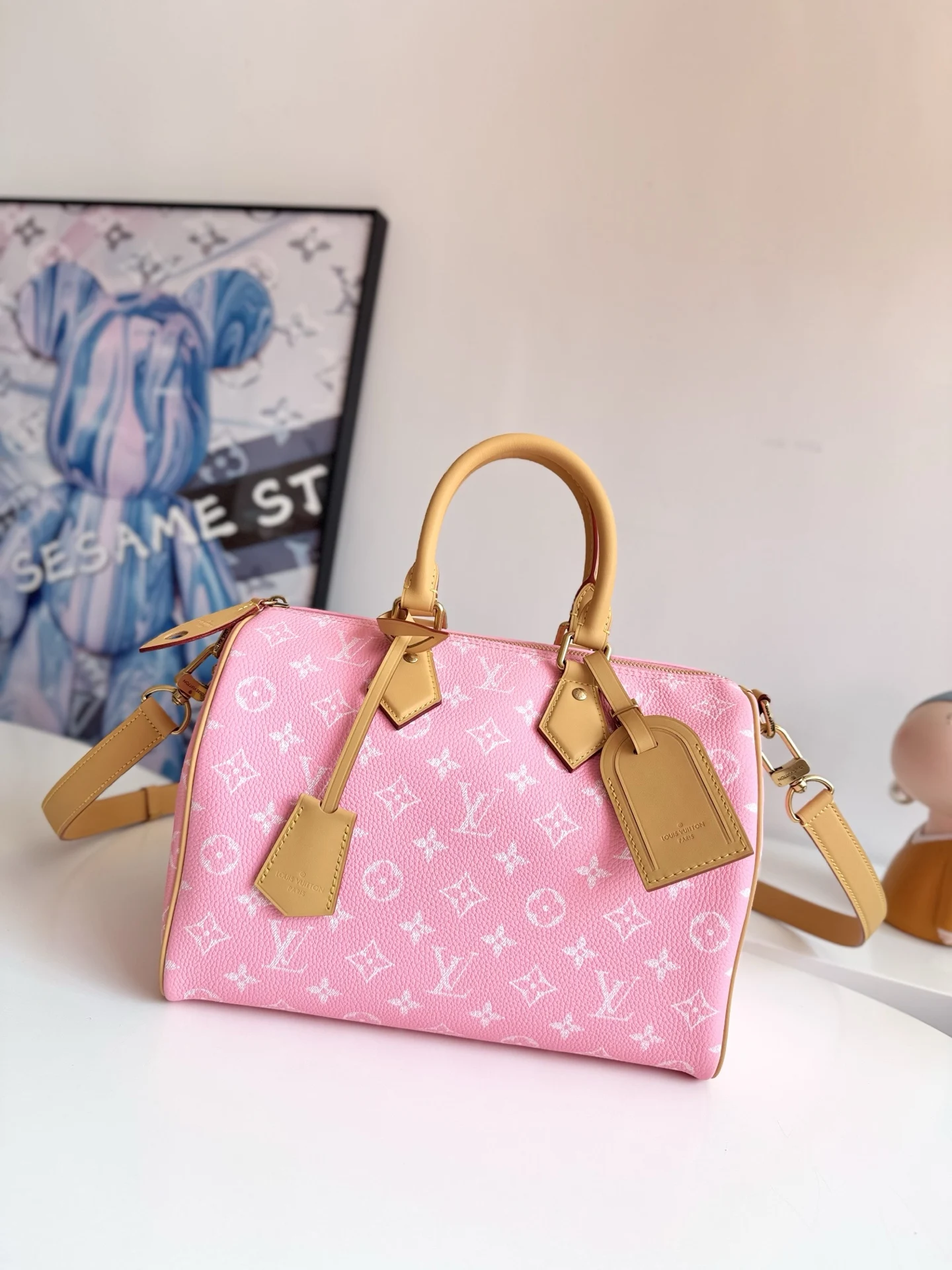 LV海外原单M13914 Speedy P9 Bandouliere 30 手提斜挎包 - 细节图 1