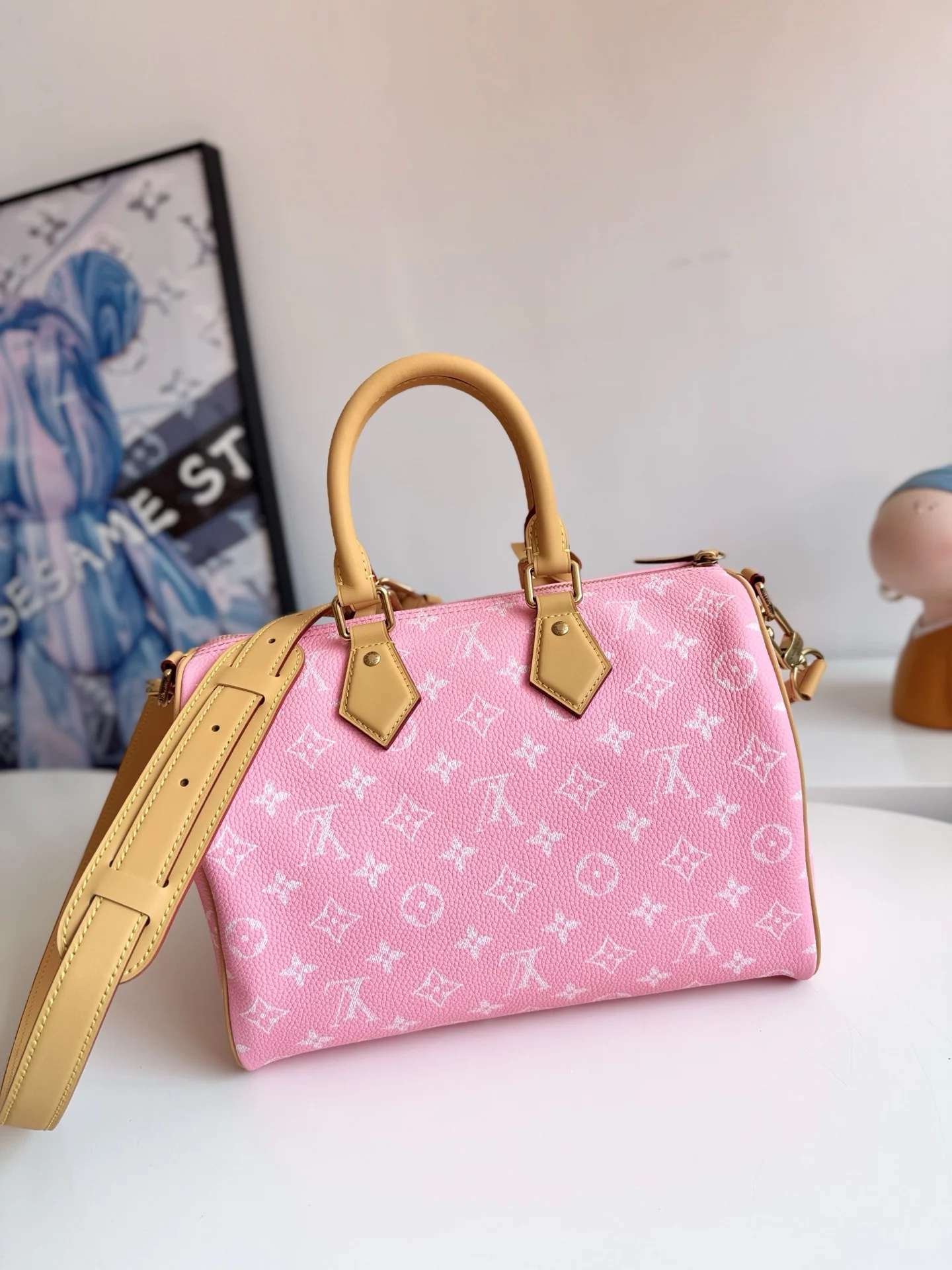 LV海外原单M13914 Speedy P9 Bandouliere 30 手提斜挎包 - 细节图 3