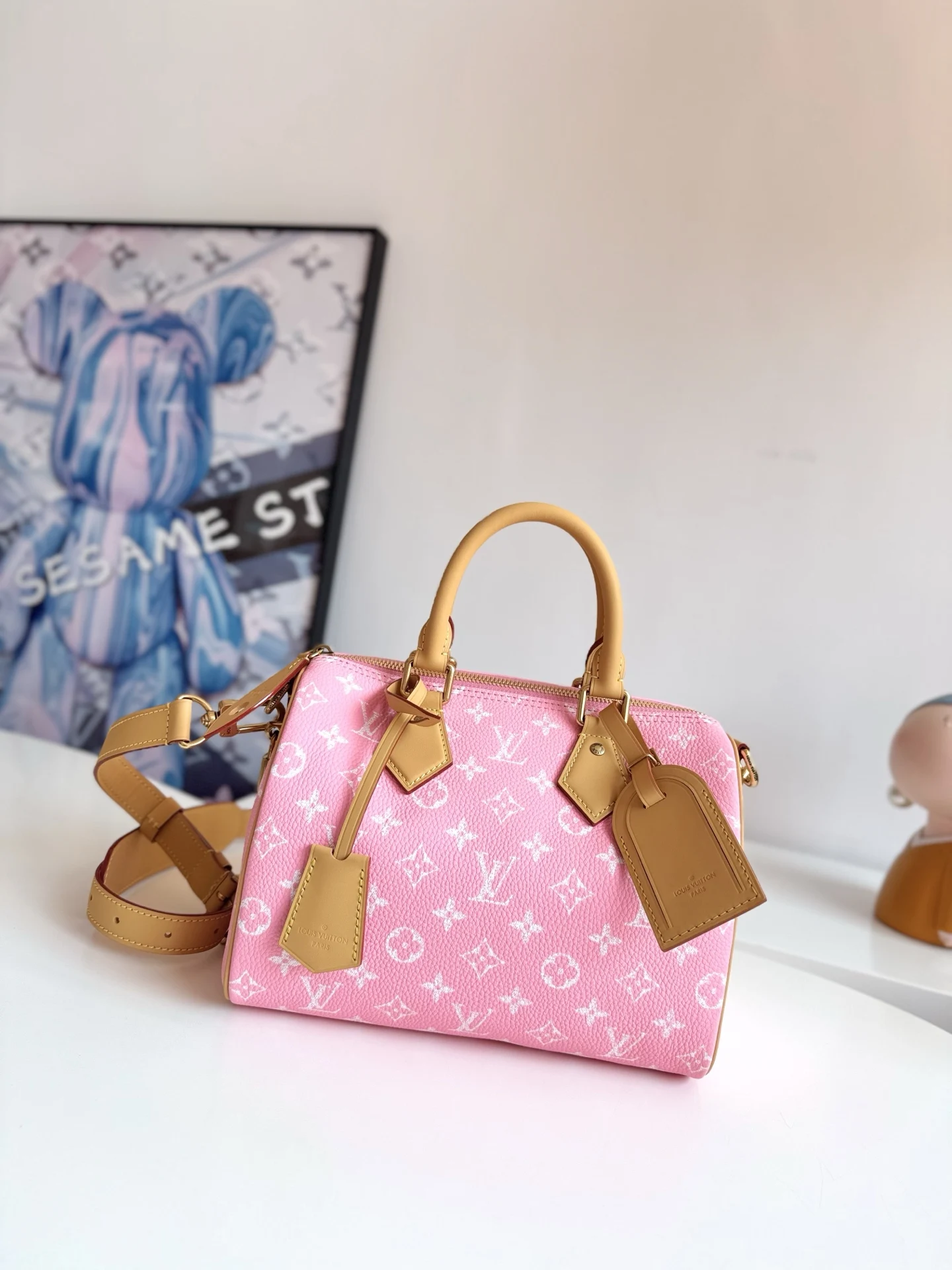 LV海外原单M13911 Speedy P9 Bandouliere25Monogram 手提斜挎包 - 细节图 1