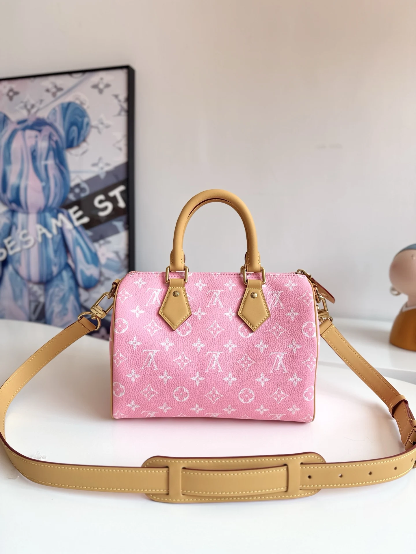 LV海外原单M13911 Speedy P9 Bandouliere25Monogram 手提斜挎包 - 细节图 3