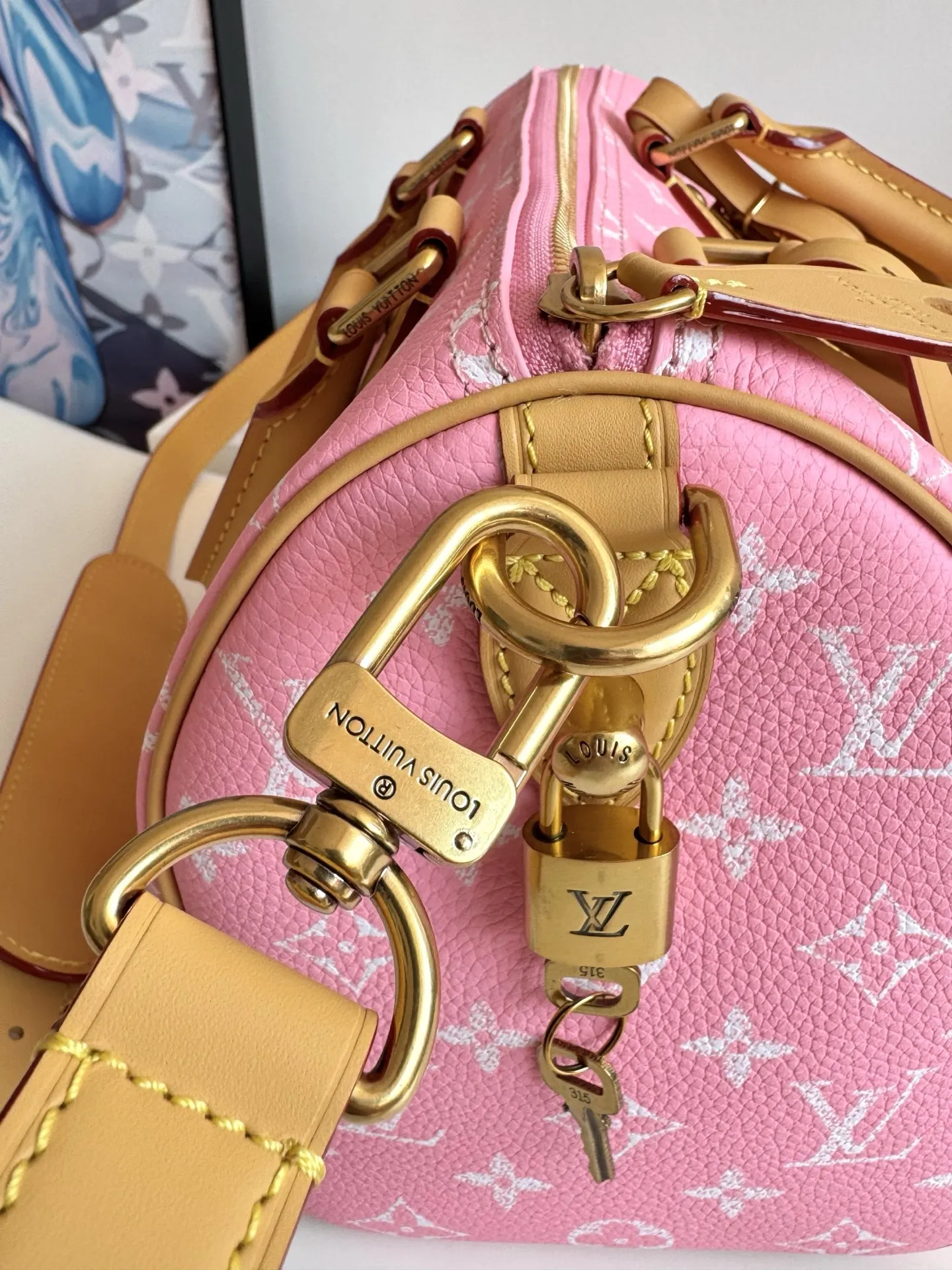 LV海外原单M13911 Speedy P9 Bandouliere25Monogram 手提斜挎包 - 细节图 5