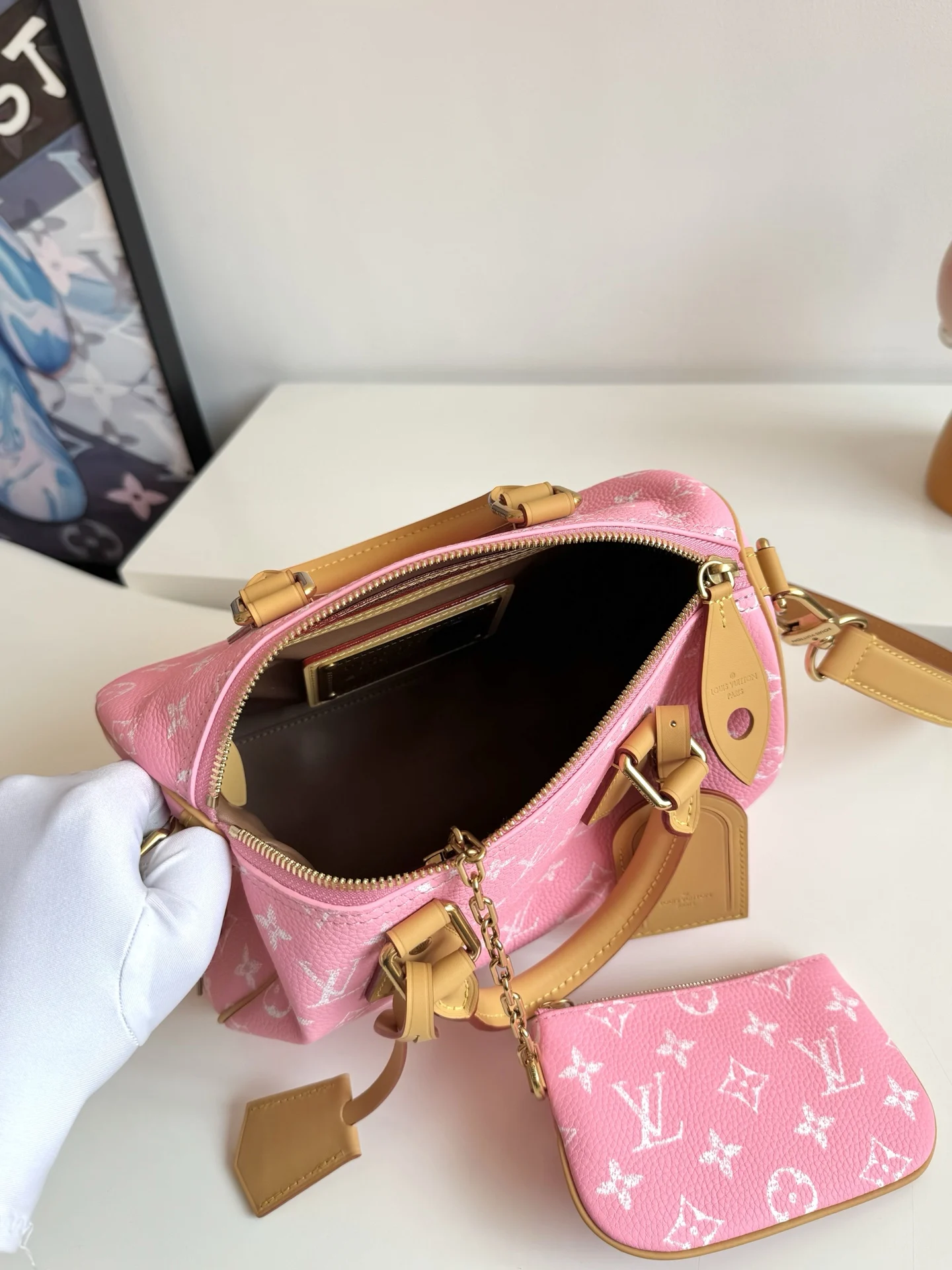 LV海外原单M13911 Speedy P9 Bandouliere25Monogram 手提斜挎包 - 细节图 7