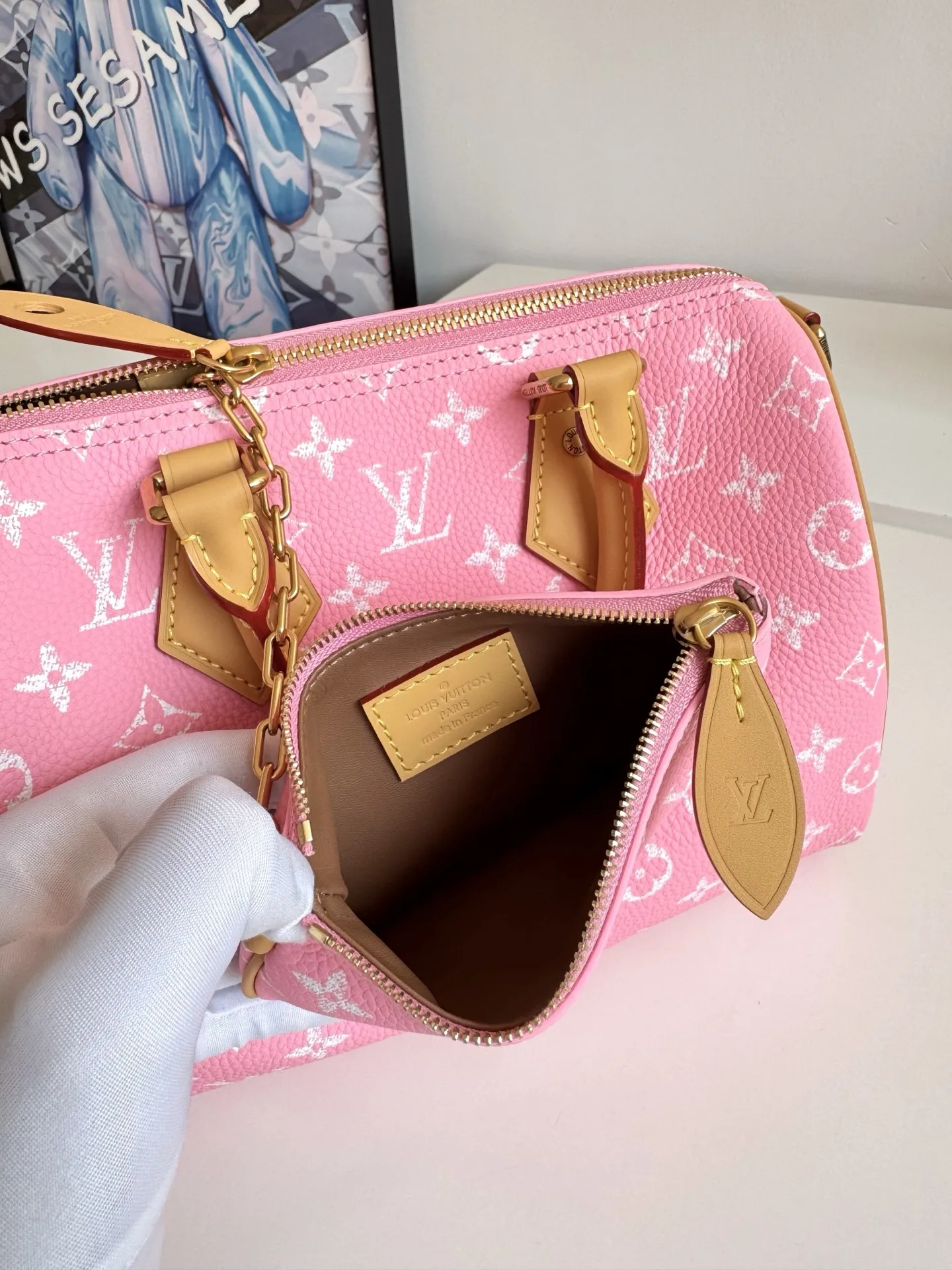 LV海外原单M13911 Speedy P9 Bandouliere25Monogram 手提斜挎包 - 细节图 9