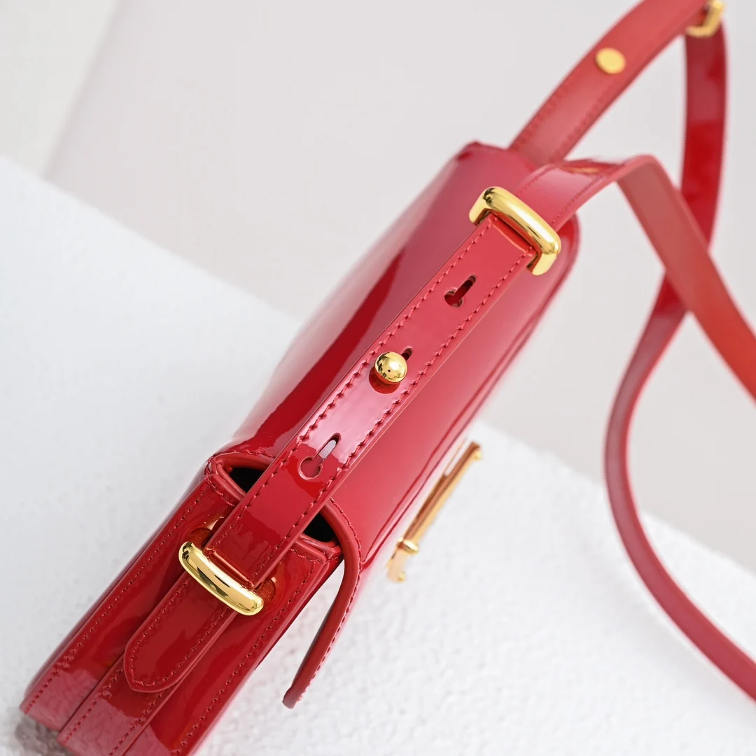 Prada 1BD339 Patent Leather Shoulder Bag Crossbody Bag - Detail view 6