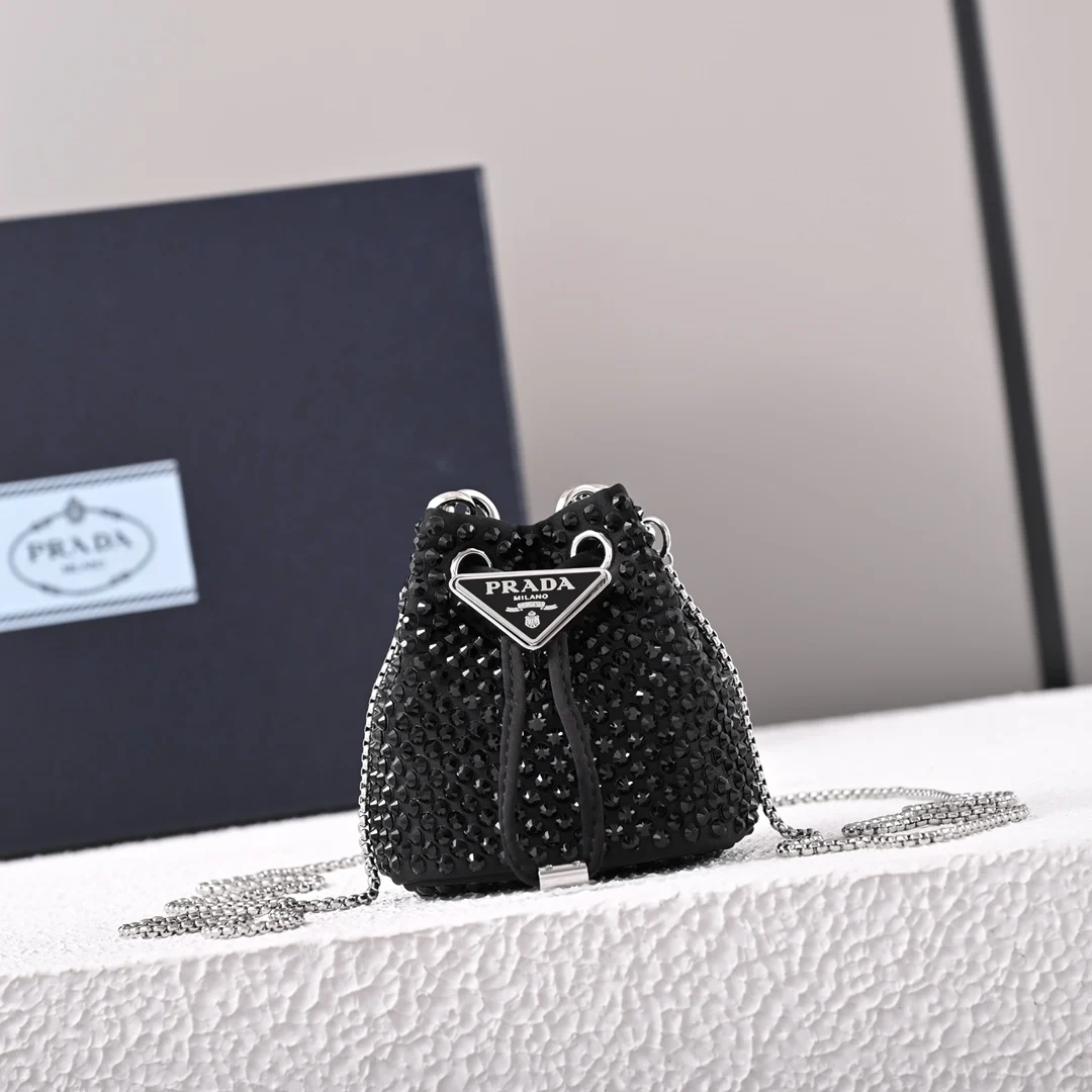 Prada 1NR016 Crystal Mini Water Bucket Crossbody Bag - Detail view 1