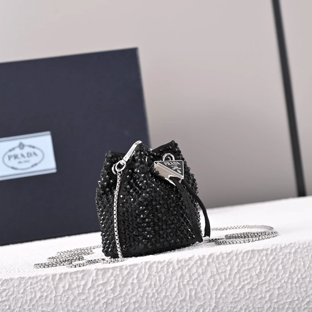 Prada 1NR016 Crystal Mini Water Bucket Crossbody Bag - Detail view 2