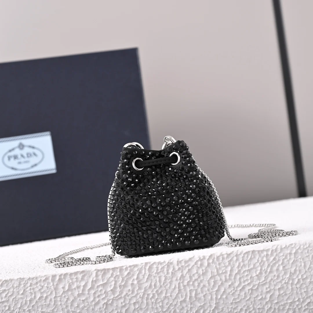 Prada 1NR016 Crystal Mini Water Bucket Crossbody Bag - Detail view 3