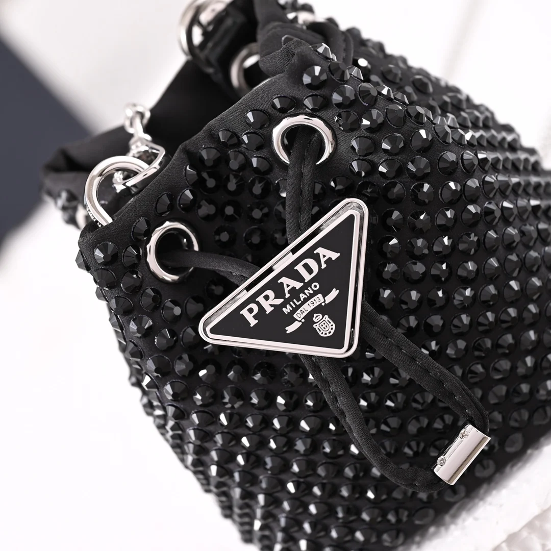 Prada 1NR016 Crystal Mini Water Bucket Crossbody Bag - Detail view 5