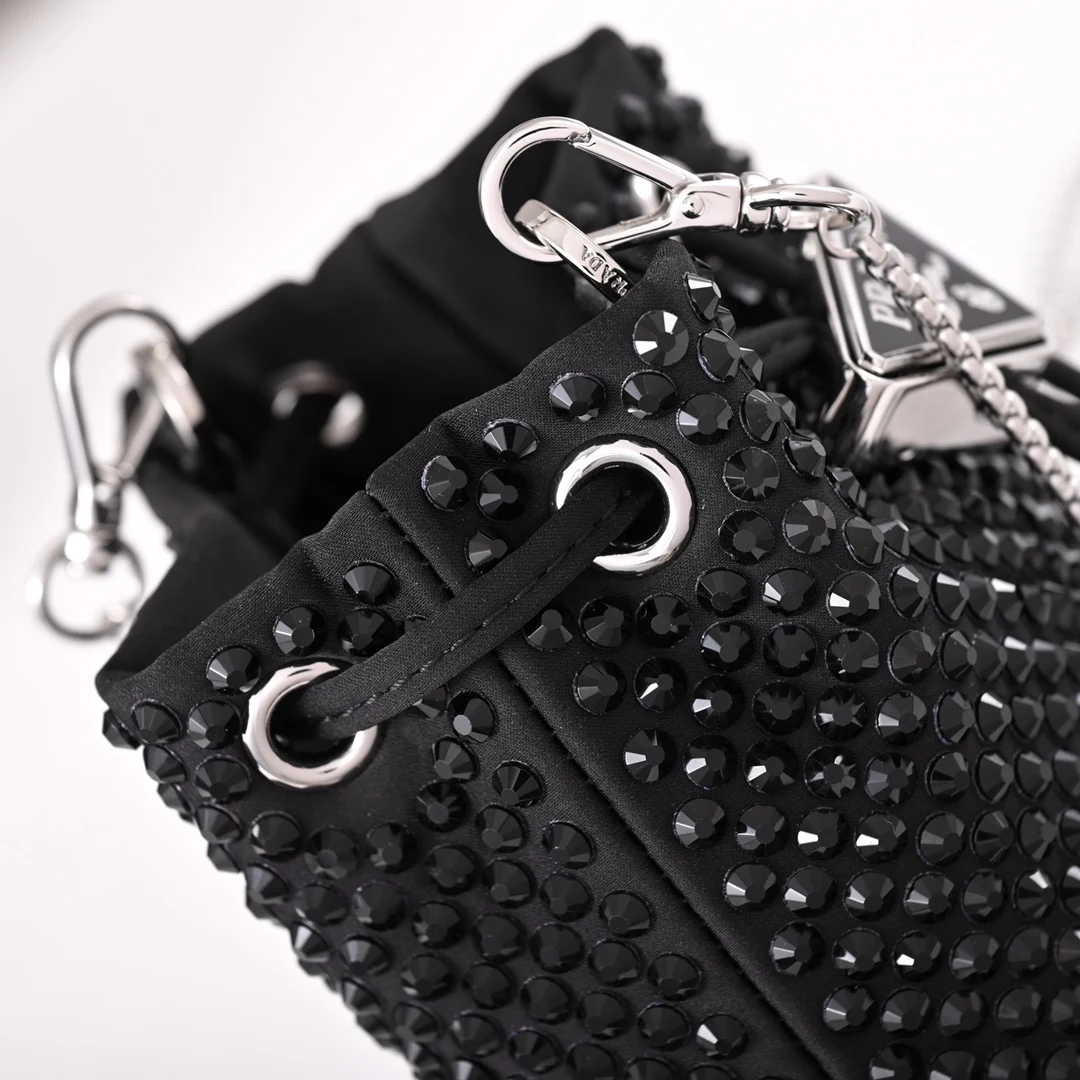 Prada 1NR016 Crystal Mini Water Bucket Crossbody Bag - Detail view 6