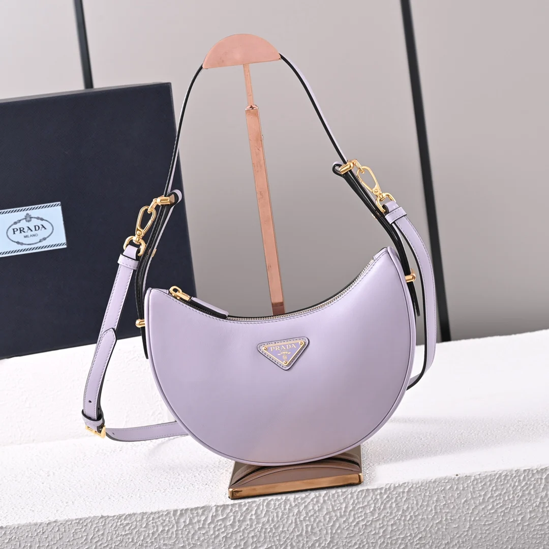 Prada 1BC194 Hobo Leather Underarm Bag Crossbody Bag - Detail view 1
