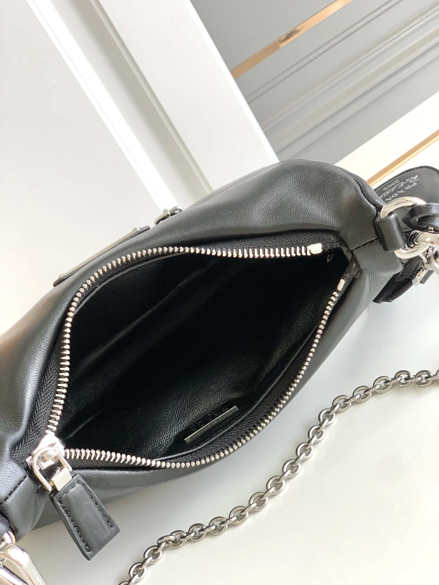 Prada 1BH204 Sheepskin Three-in-One Shoulder Bag Crossbody Bag - Detail view 8