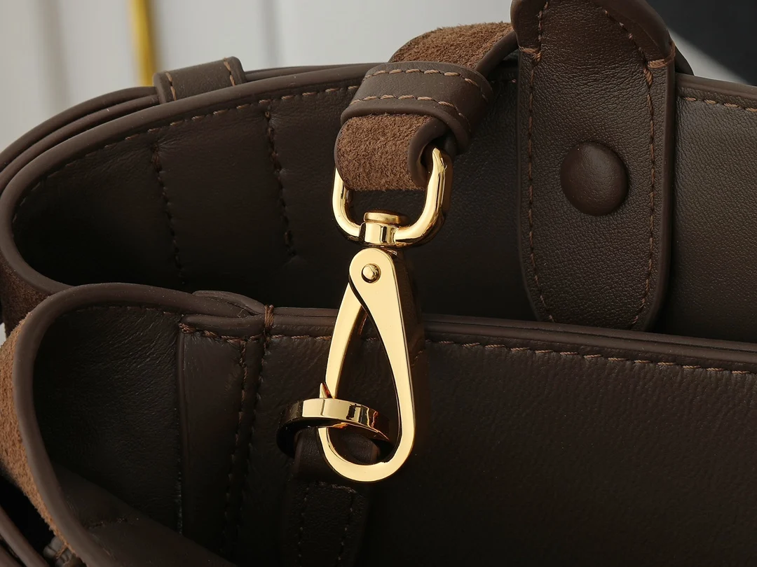 Prada 1BA416 Medium Suede Leather Tote Bag Crossbody Bag - Detail view 7