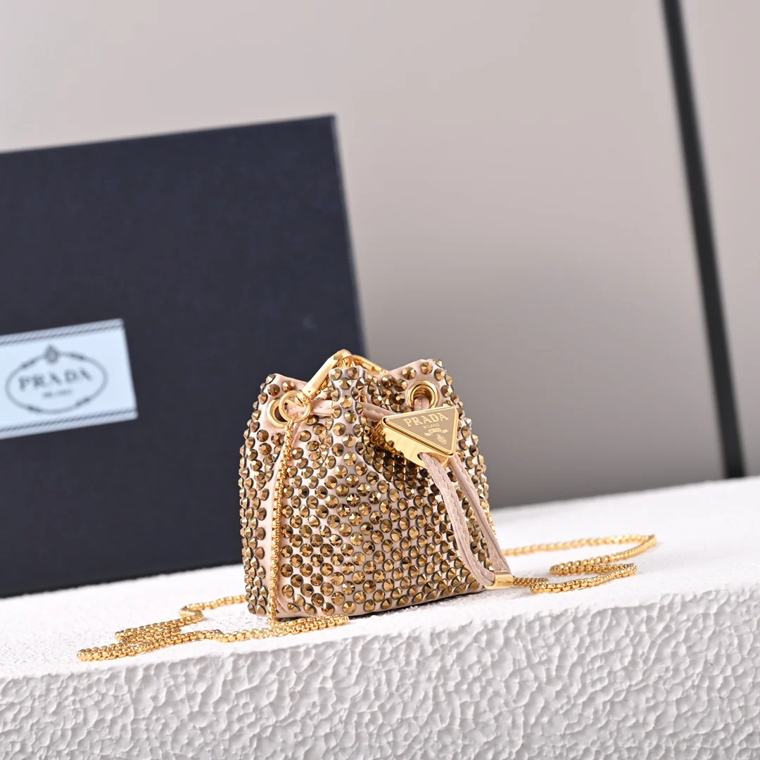 Prada 1NR016 Crystal Mini Water Bucket Crossbody Bag - Detail view 2