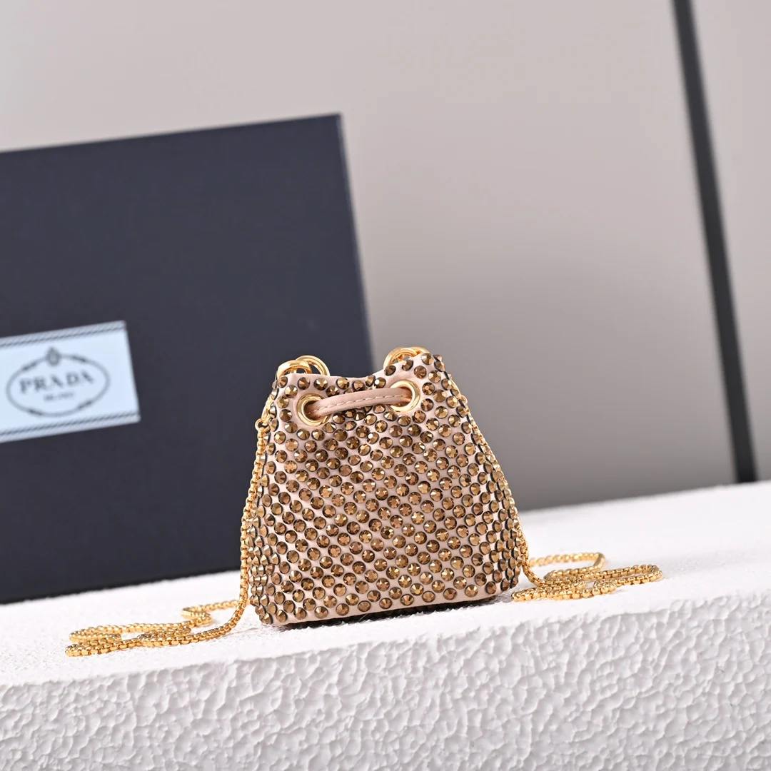 Prada 1NR016 Crystal Mini Water Bucket Crossbody Bag - Detail view 3