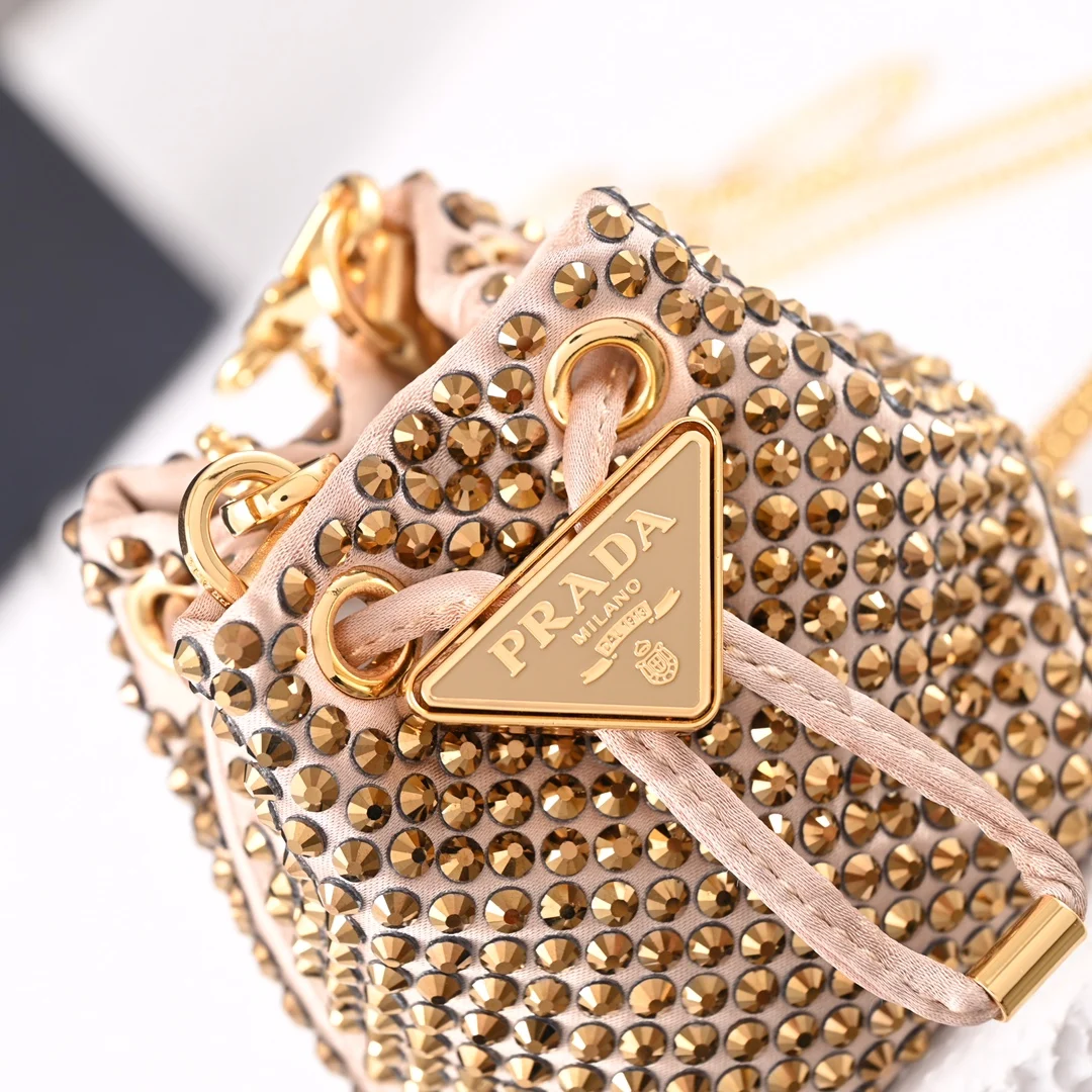 Prada 1NR016 Crystal Mini Water Bucket Crossbody Bag - Detail view 5
