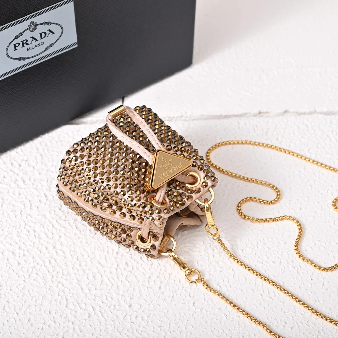 Prada 1NR016 Crystal Mini Water Bucket Crossbody Bag - Detail view 7