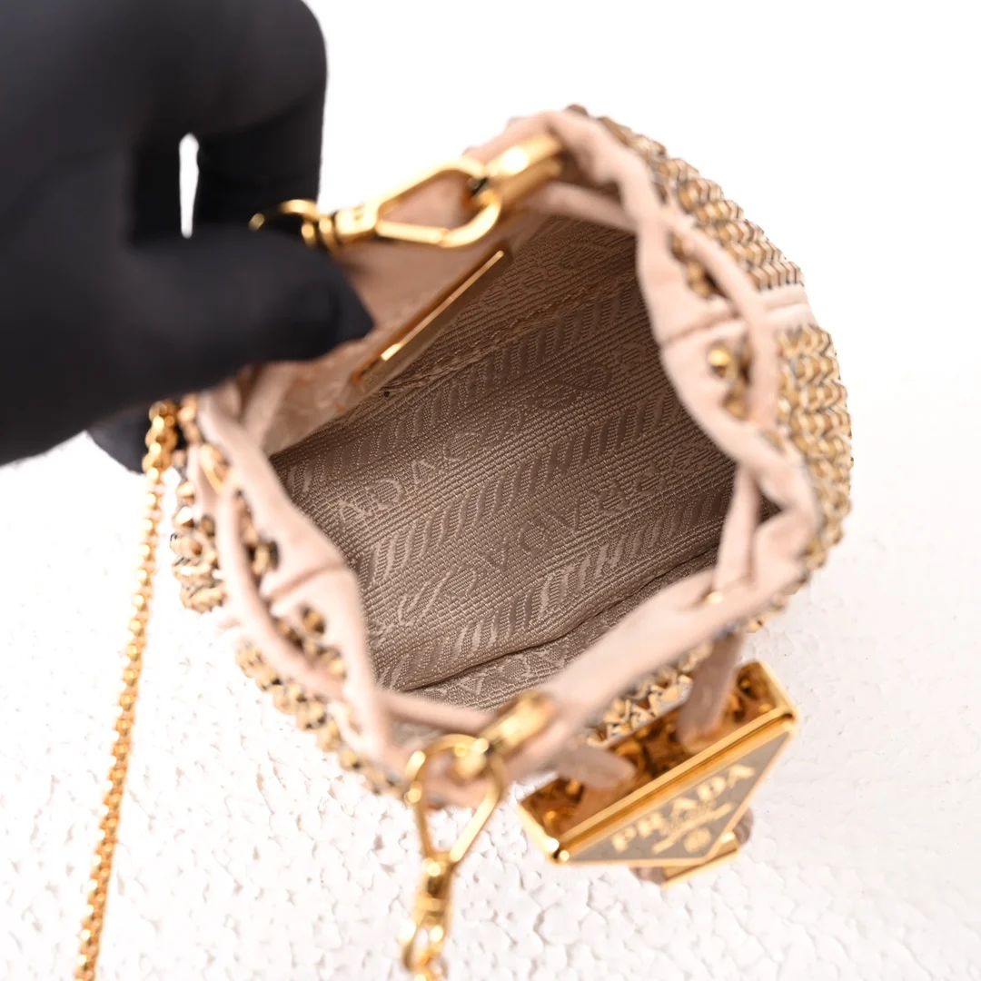 Prada 1NR016 Crystal Mini Water Bucket Crossbody Bag - Detail view 8