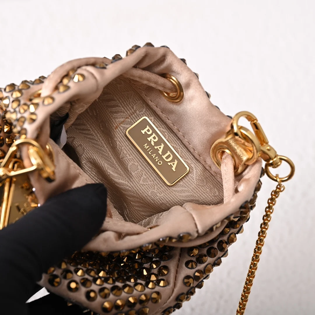 Prada 1NR016 Crystal Mini Water Bucket Crossbody Bag - Detail view 9